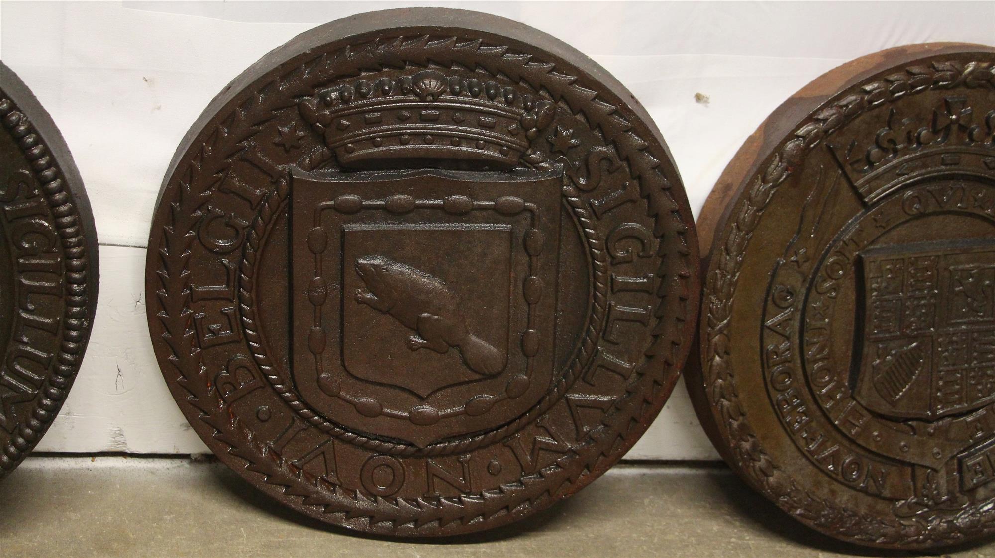 Art Deco Cast Iron West Side Highway Roundel Medallion Seal Set