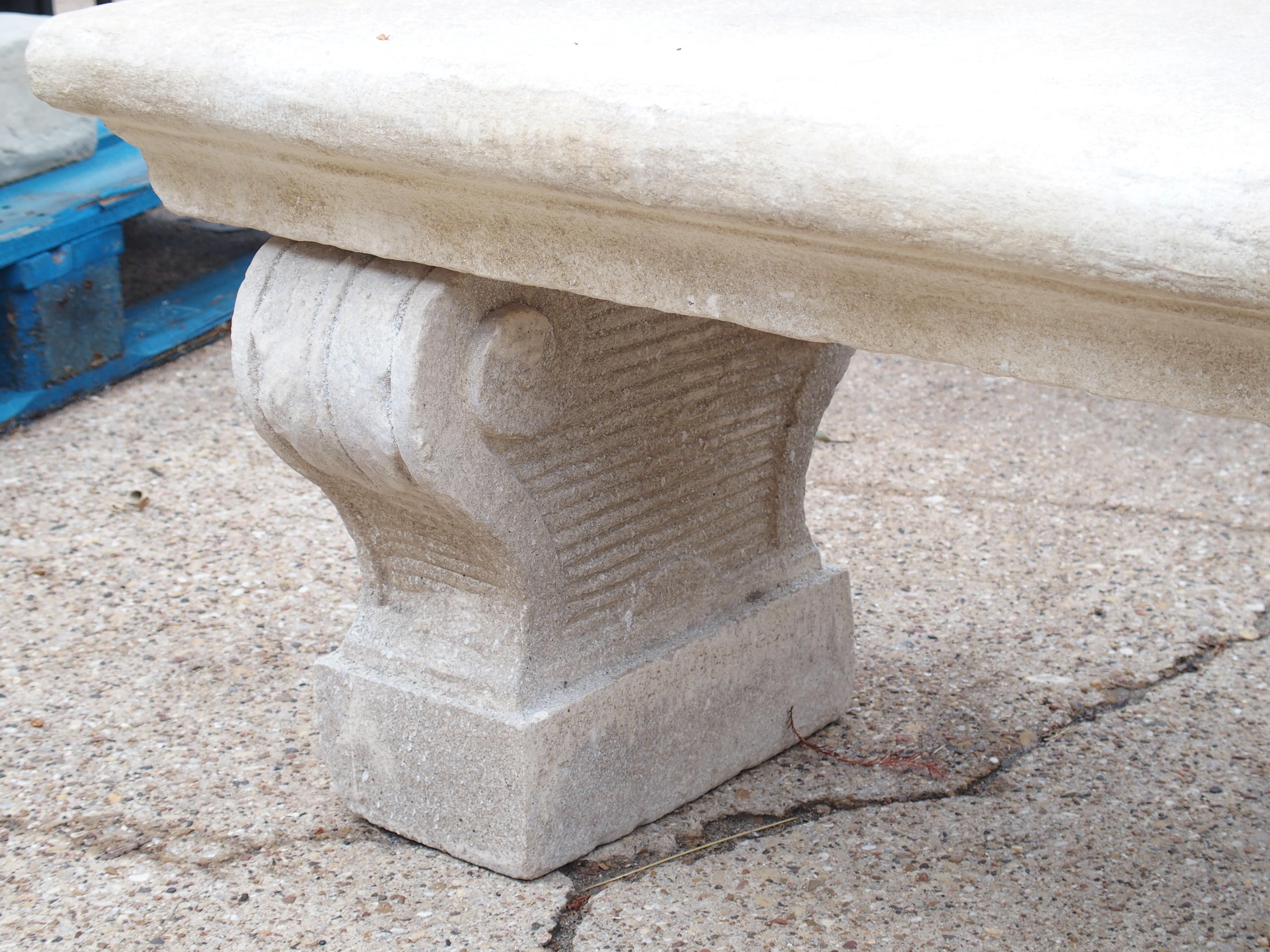 Cast Limestone Garden Bench from Southern Italy 3