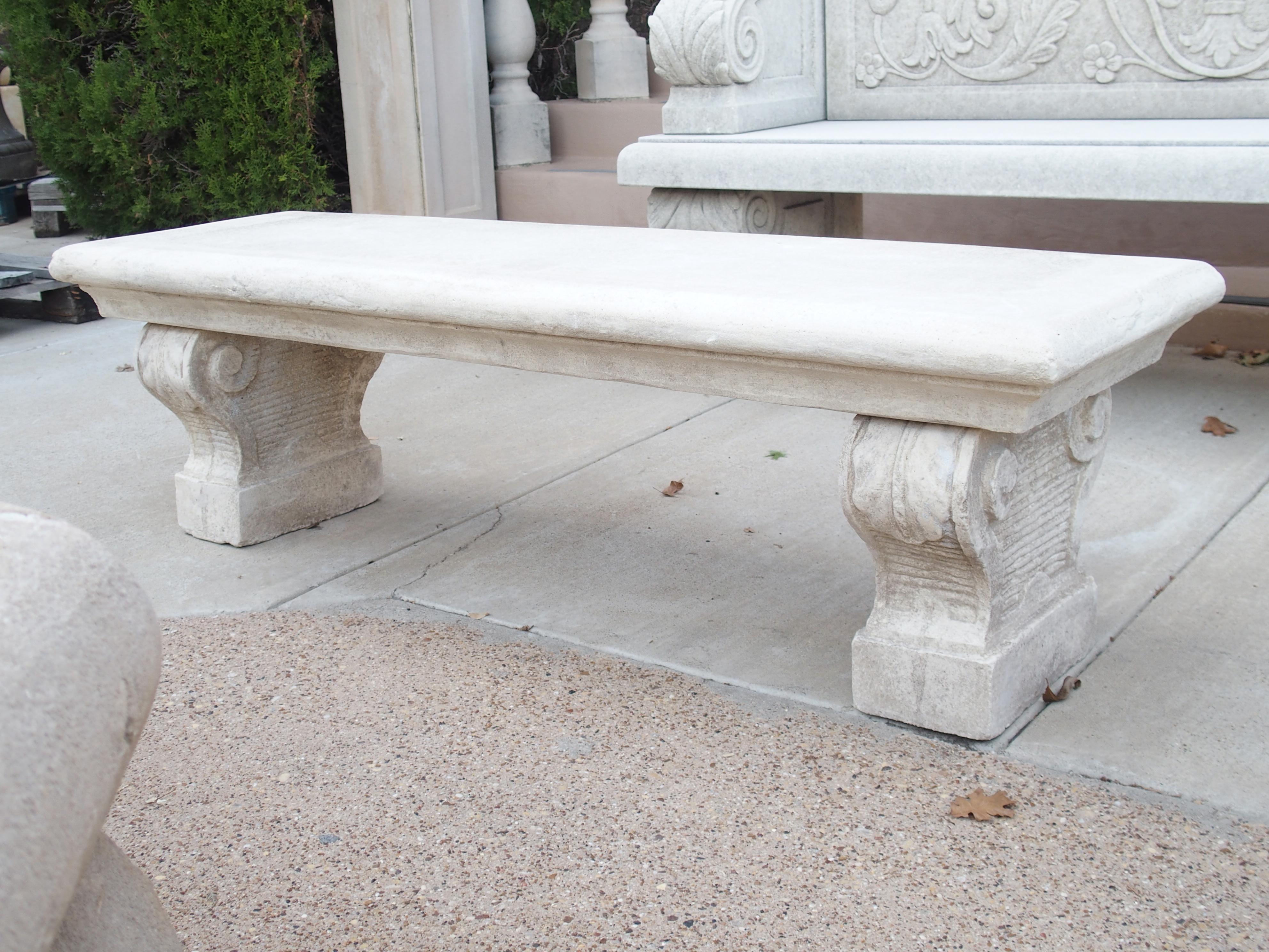 Cast Limestone Garden Bench from Southern Italy 4