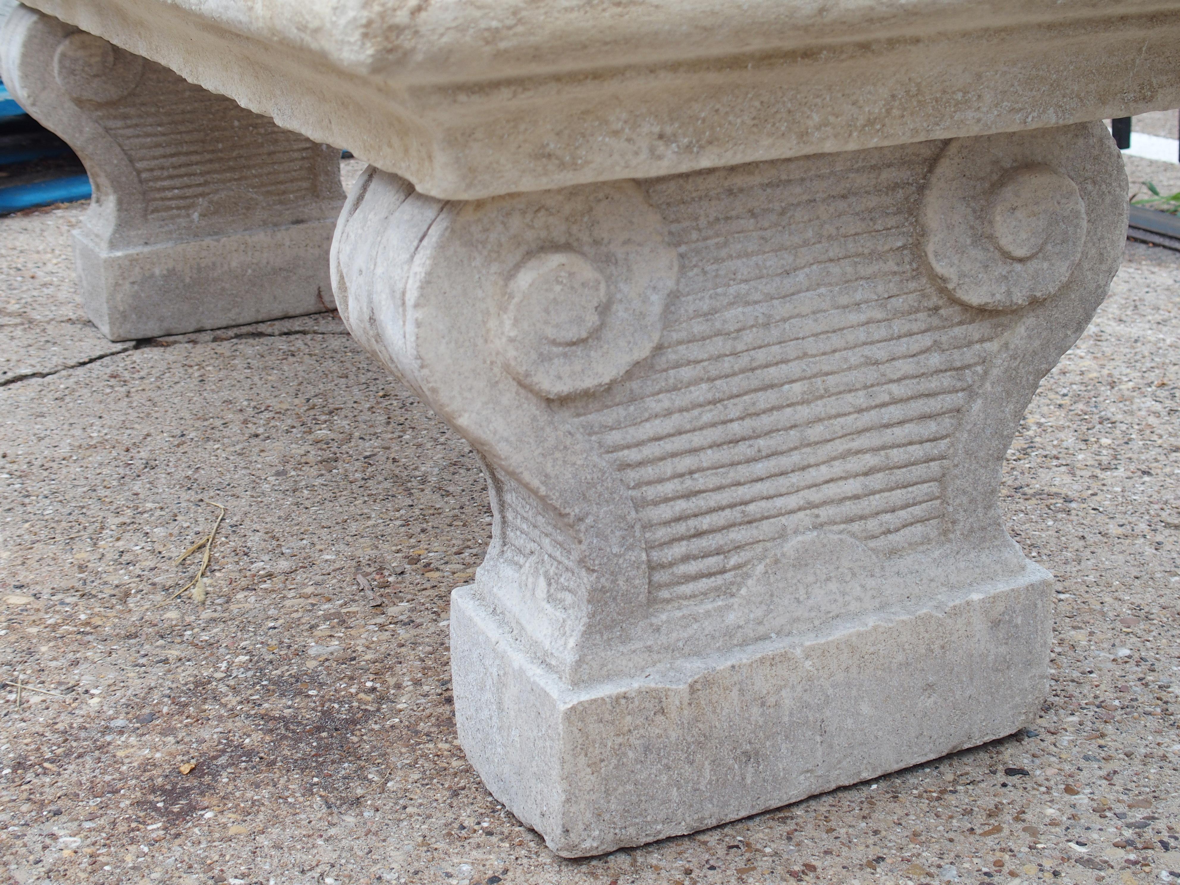 Cast Limestone Garden Bench from Southern Italy 5