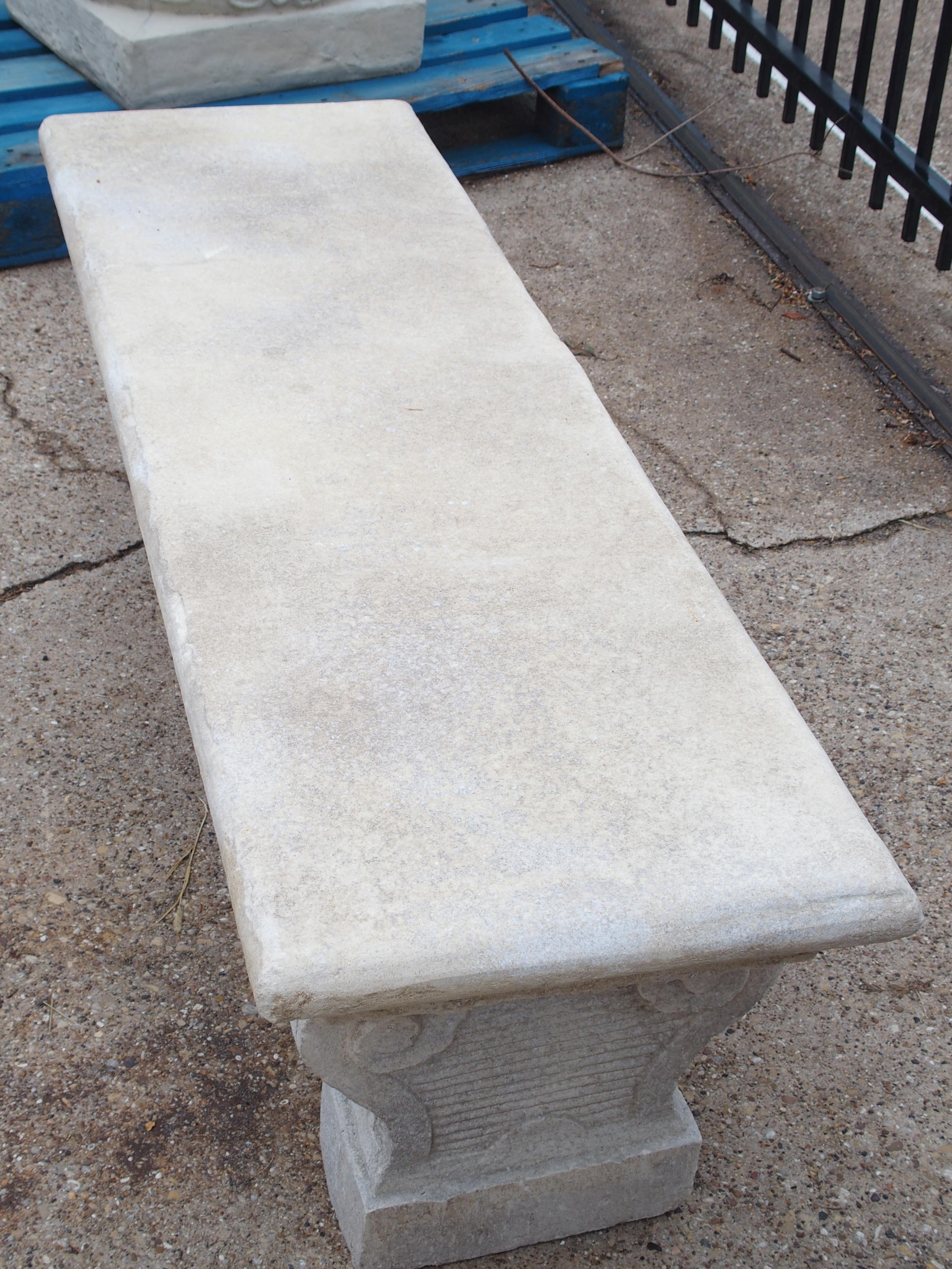 Cast Limestone Garden Bench from Southern Italy 6