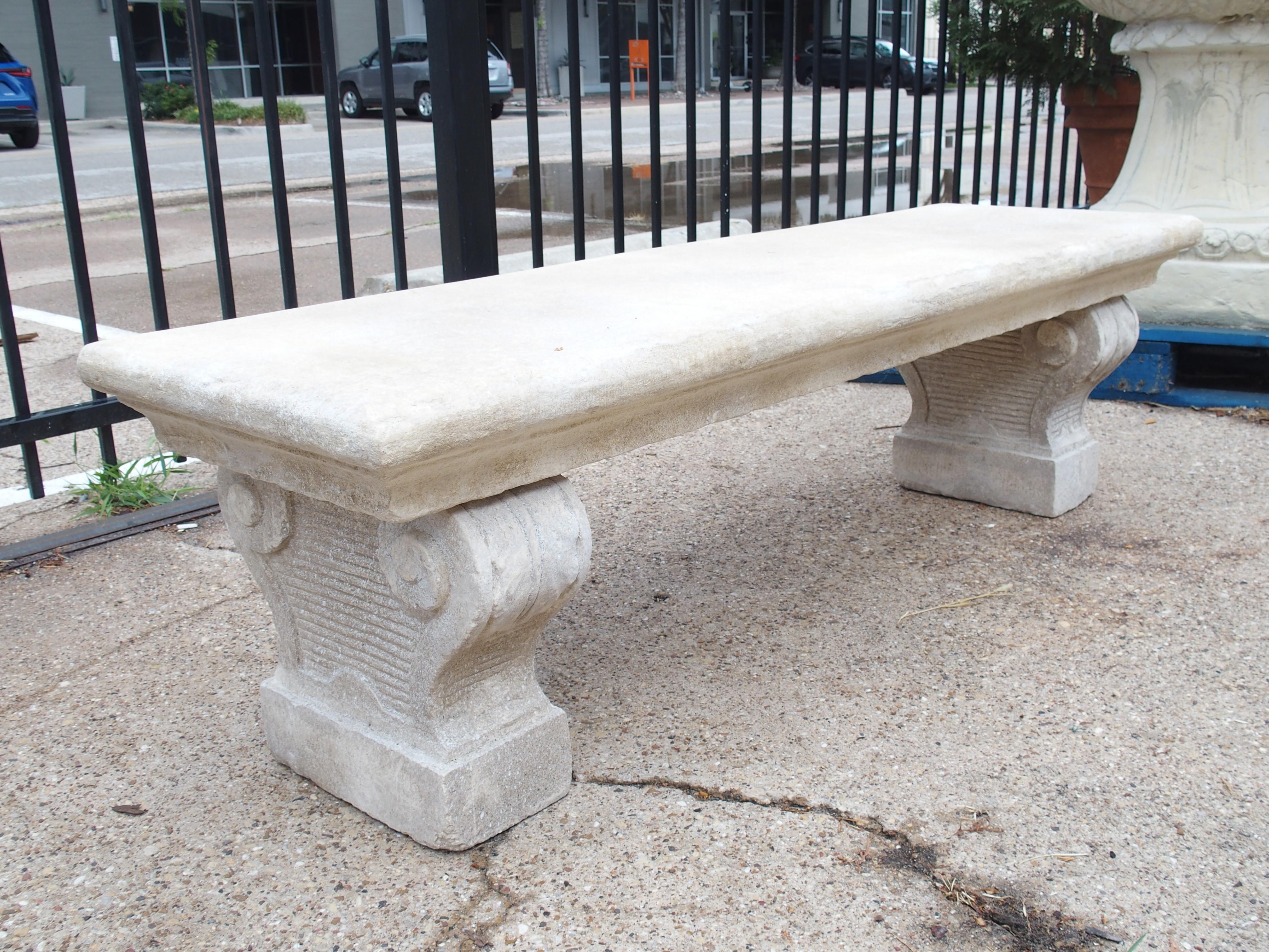 Cast Limestone Garden Bench from Southern Italy 7