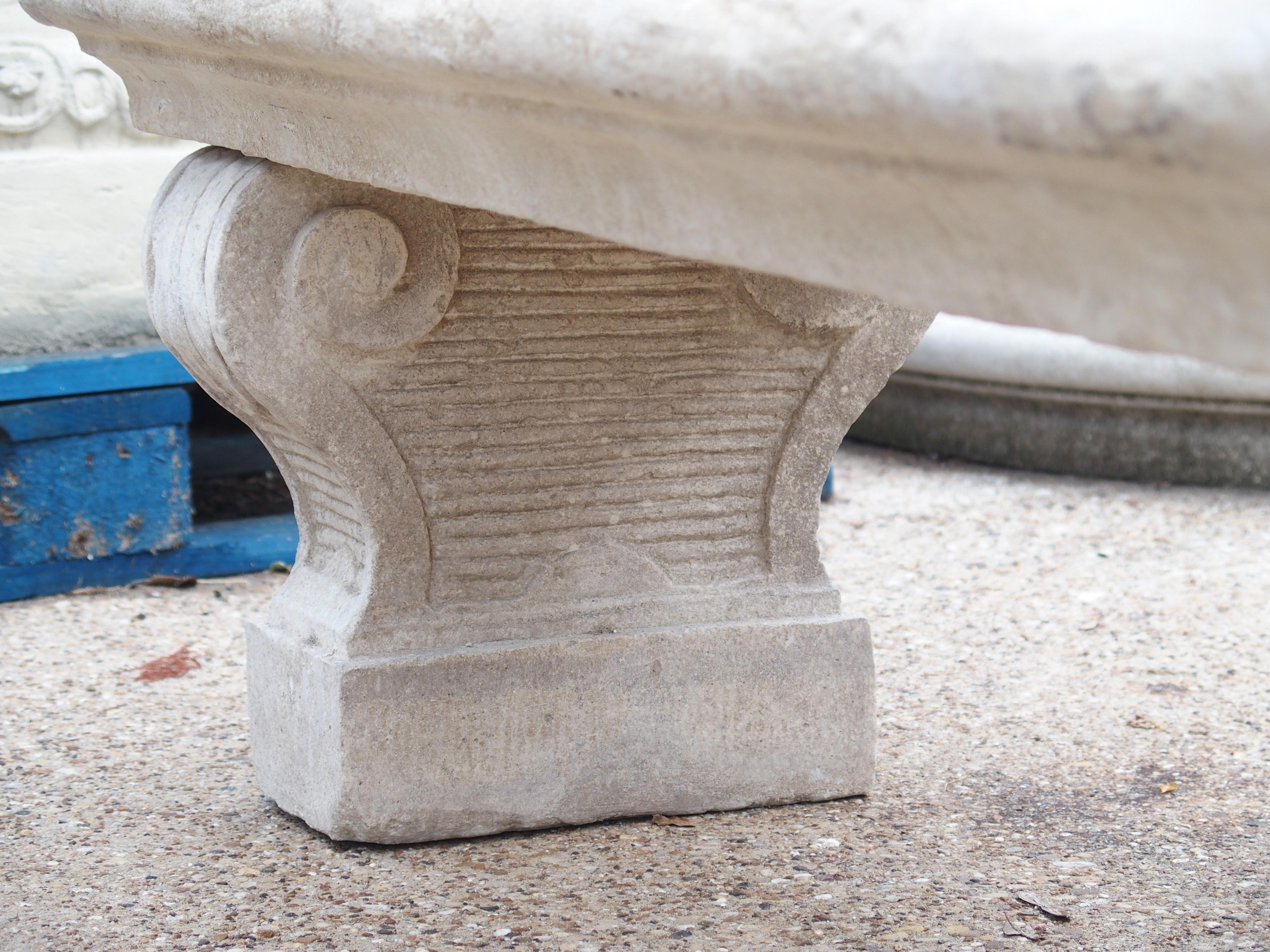 Cast Limestone Garden Bench from Southern Italy In Good Condition In Dallas, TX