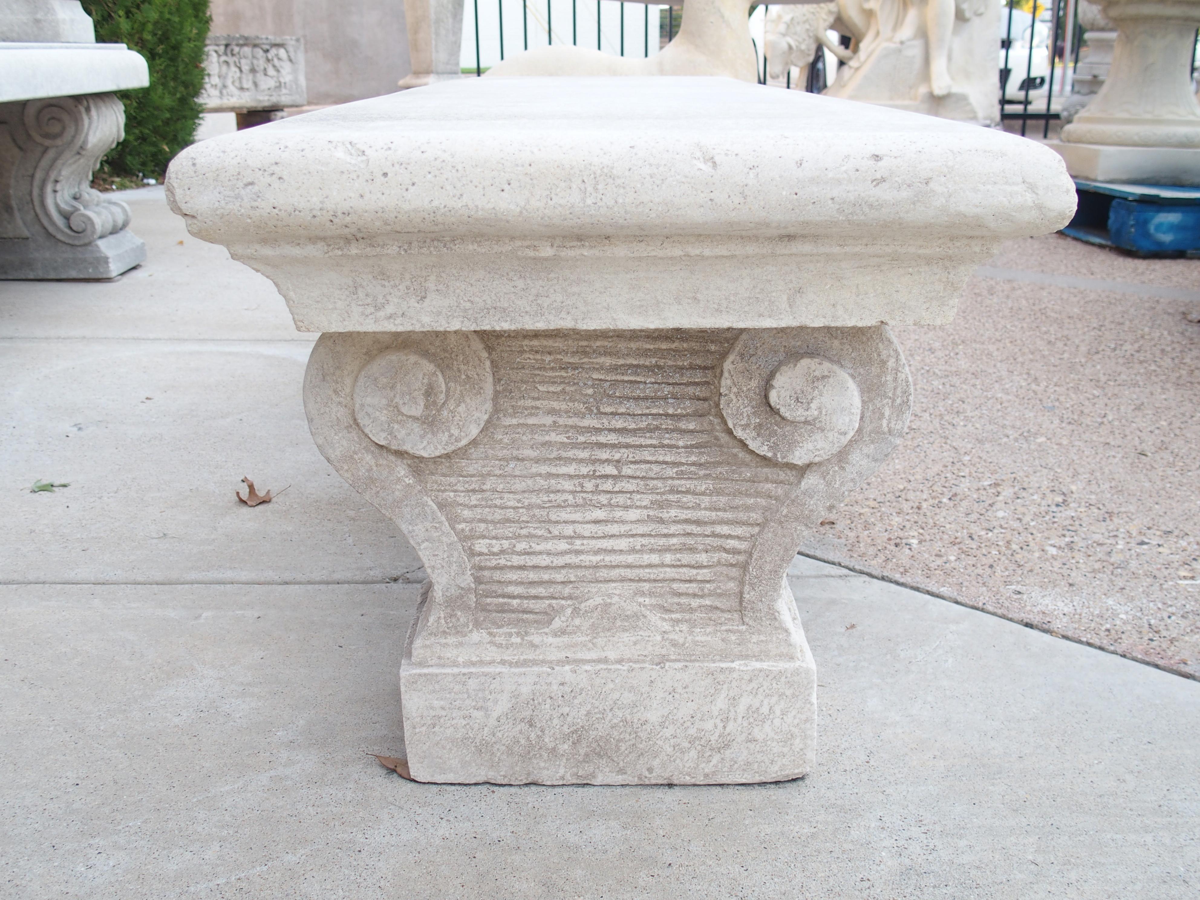 Stone Cast Limestone Garden Bench from Southern Italy
