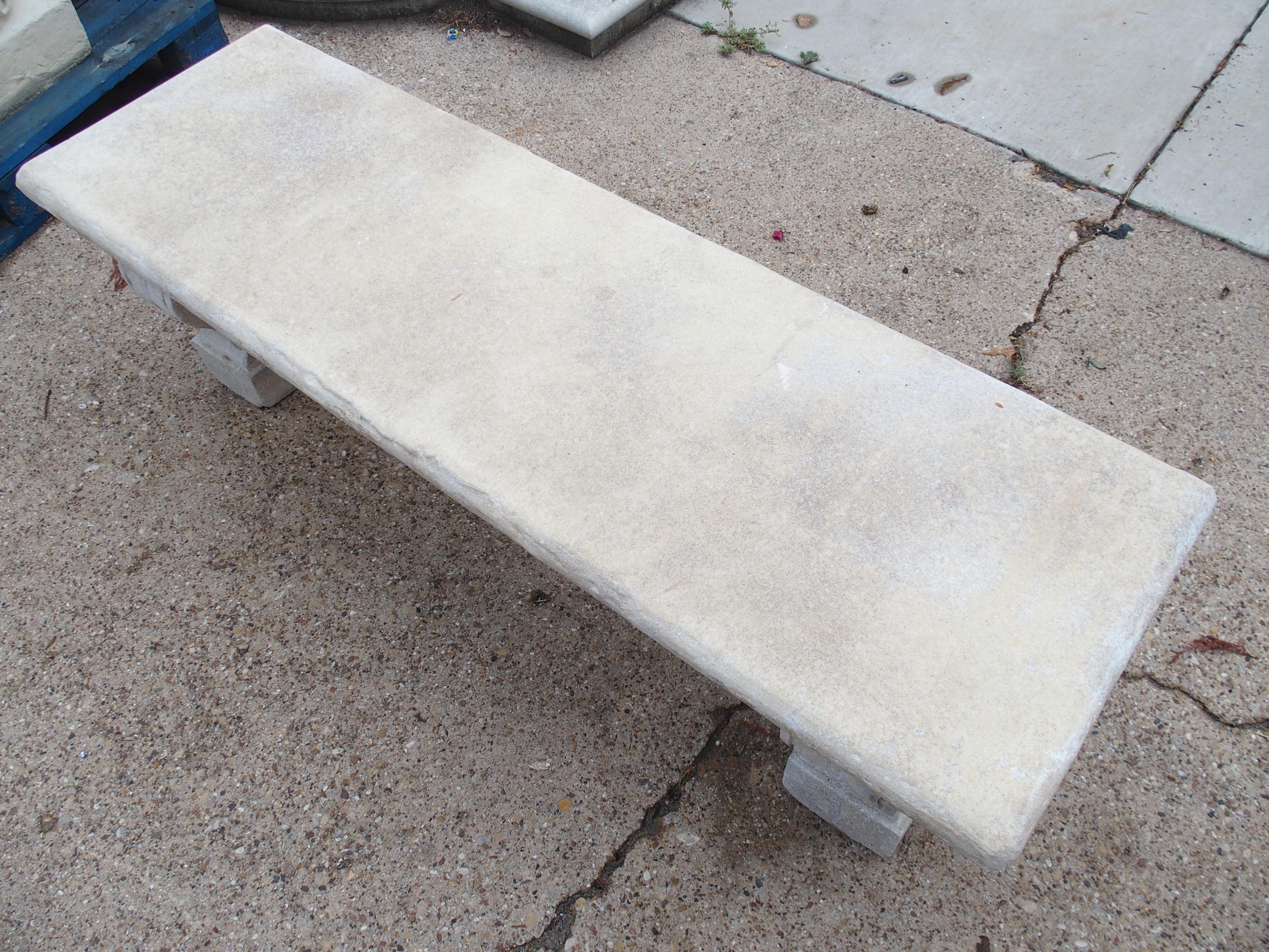 Cast Limestone Garden Bench from Southern Italy 1