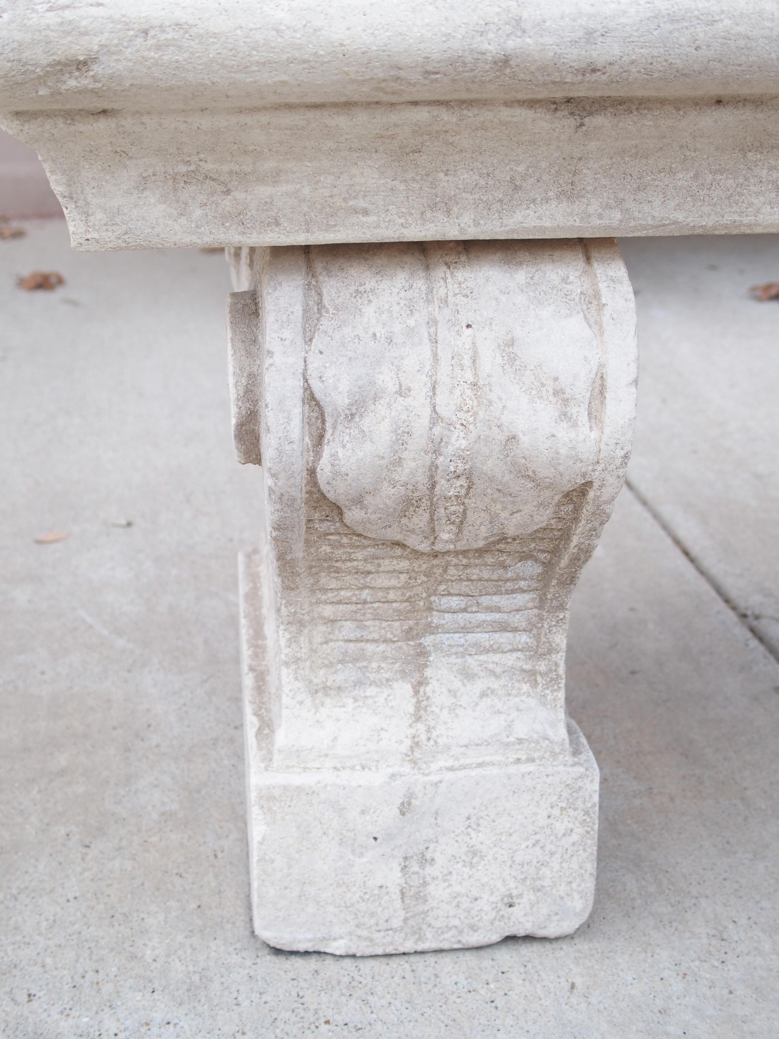 Cast Limestone Garden Bench from Southern Italy 2
