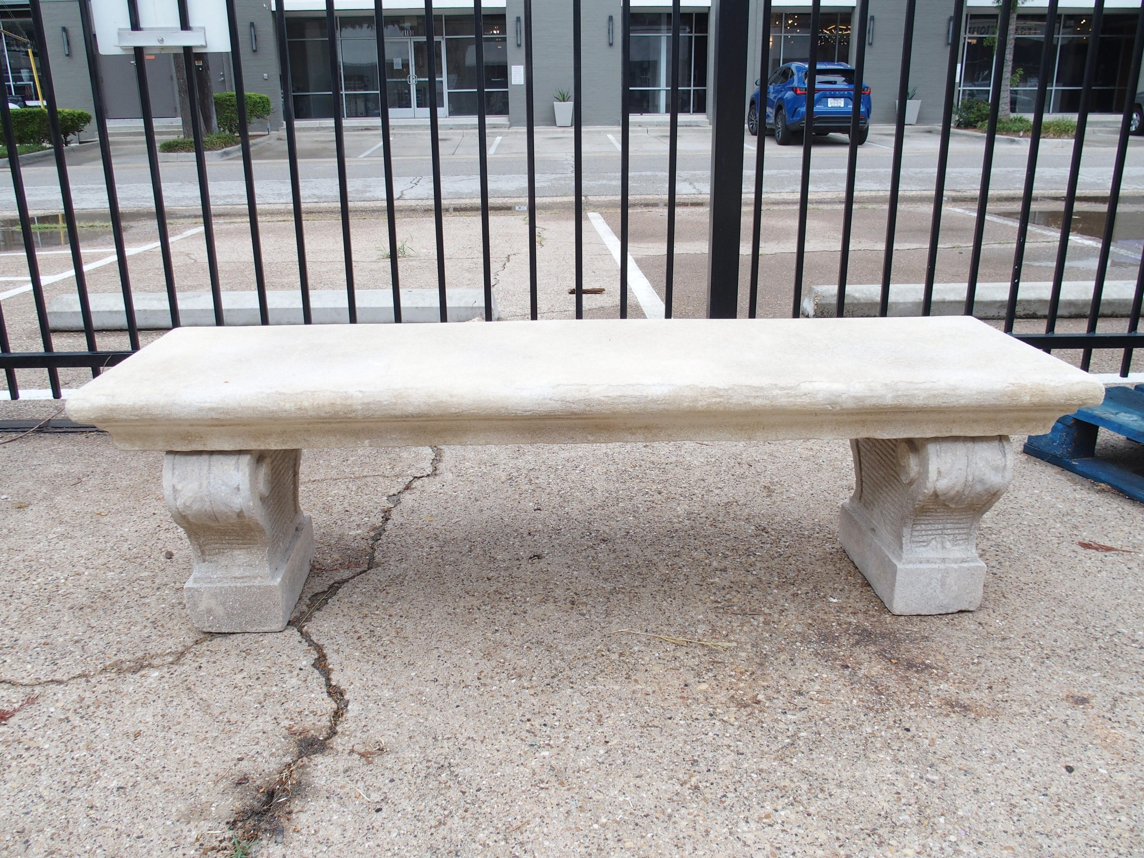 Cast Limestone Garden Bench from Southern Italy 2
