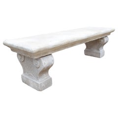 Cast Limestone Garden Bench from Southern Italy