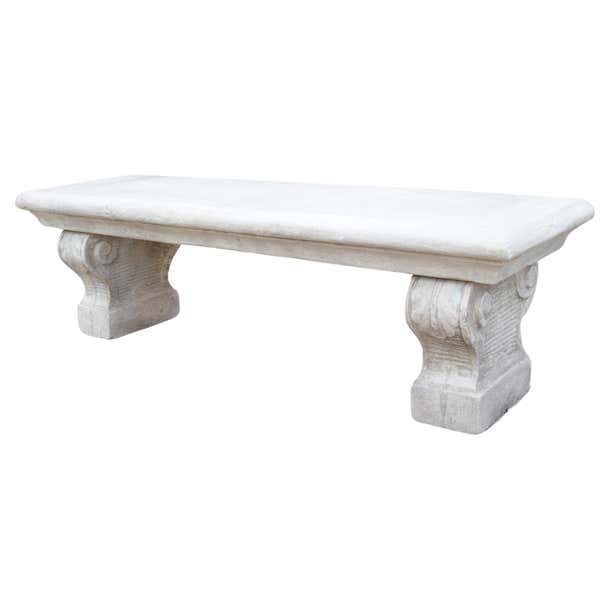 Cast Limestone Garden Bench from Southern Italy For Sale at 1stDibs
