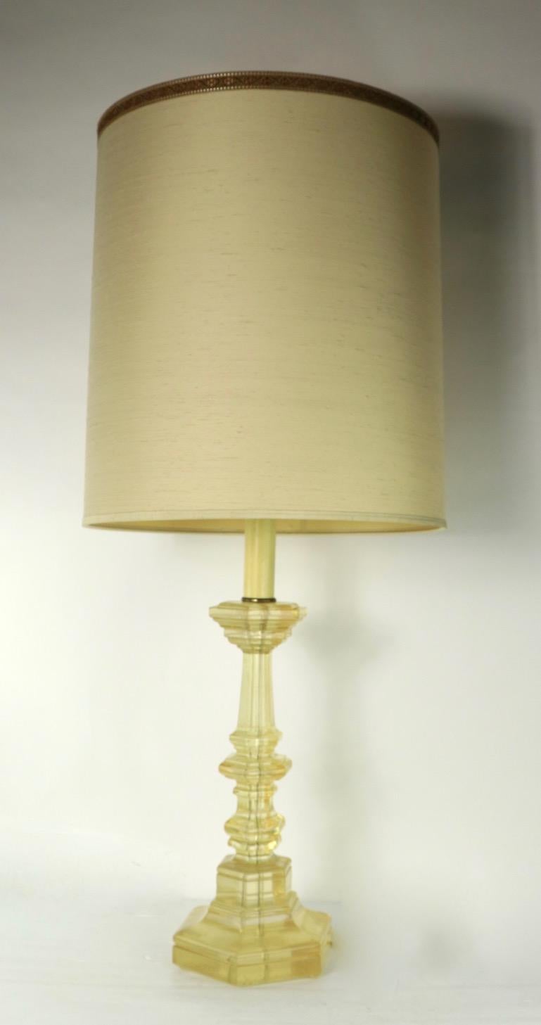 Cast Lucite Candlestick Table Lamp by Dorothy Thorpe For Sale 9