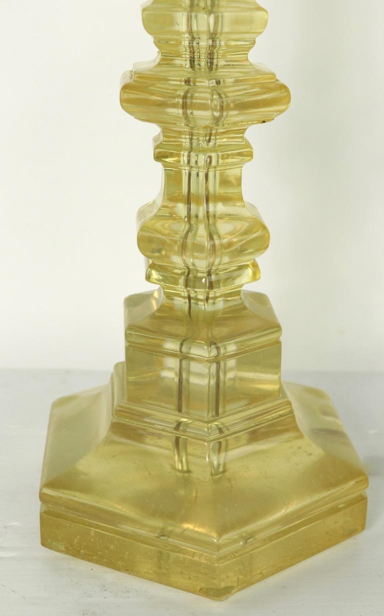 20th Century Cast Lucite Candlestick Table Lamp by Dorothy Thorpe For Sale