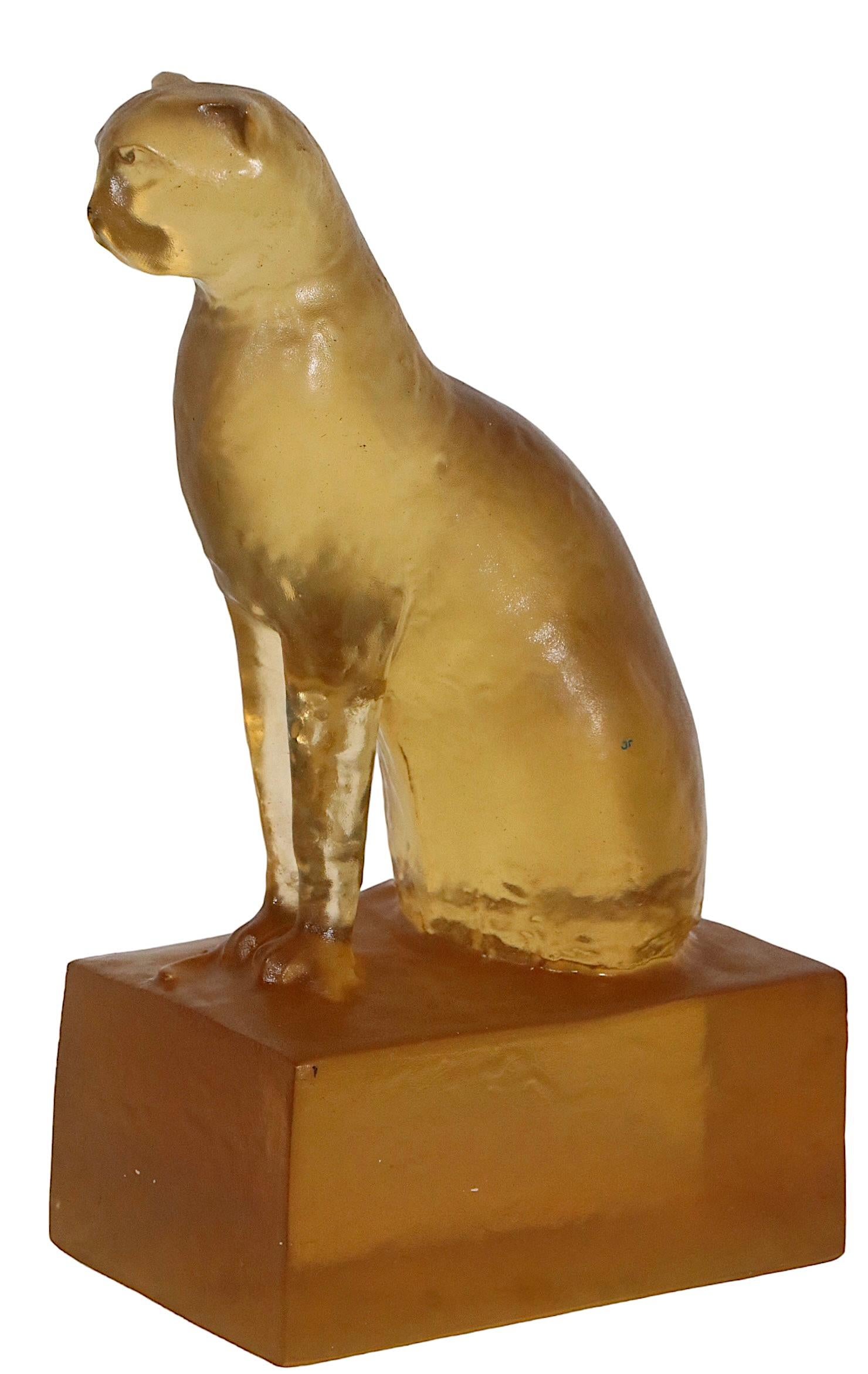 Cast Lucite Cat by Dorothy Thorpe For Sale 1