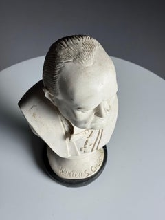 Cast marble bust of Sir Winston Churchill
