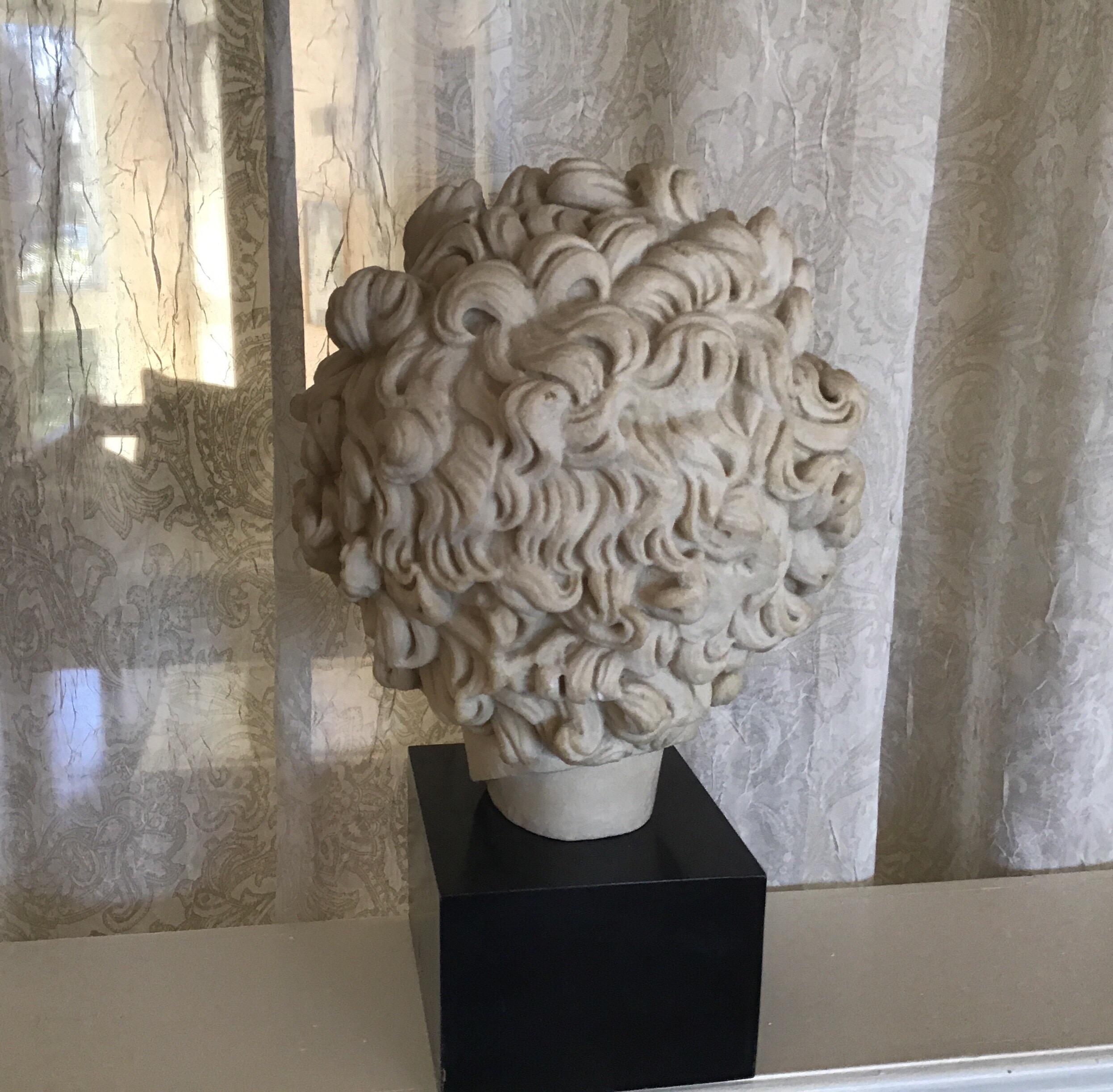 Cast Marble Roman Sculpture In Good Condition For Sale In Douglas Manor, NY