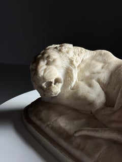 Cast Marble sculpture of Lion 20th century