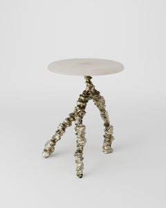 Cast Metal Brass and Stone Pilarium Side Table by Studio Orth