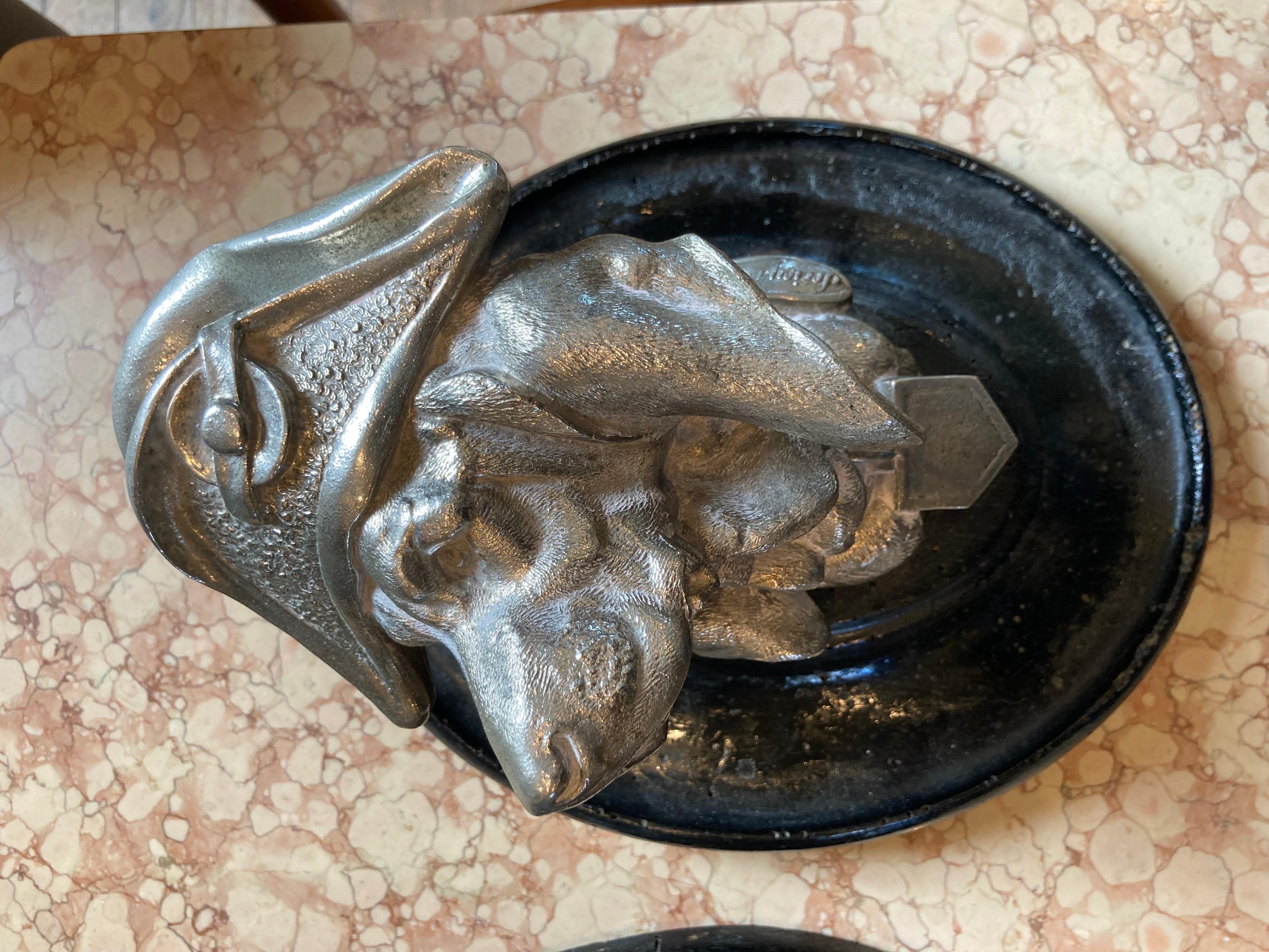 Cast Metal Dog Busts In Good Condition In East Hampton, NY