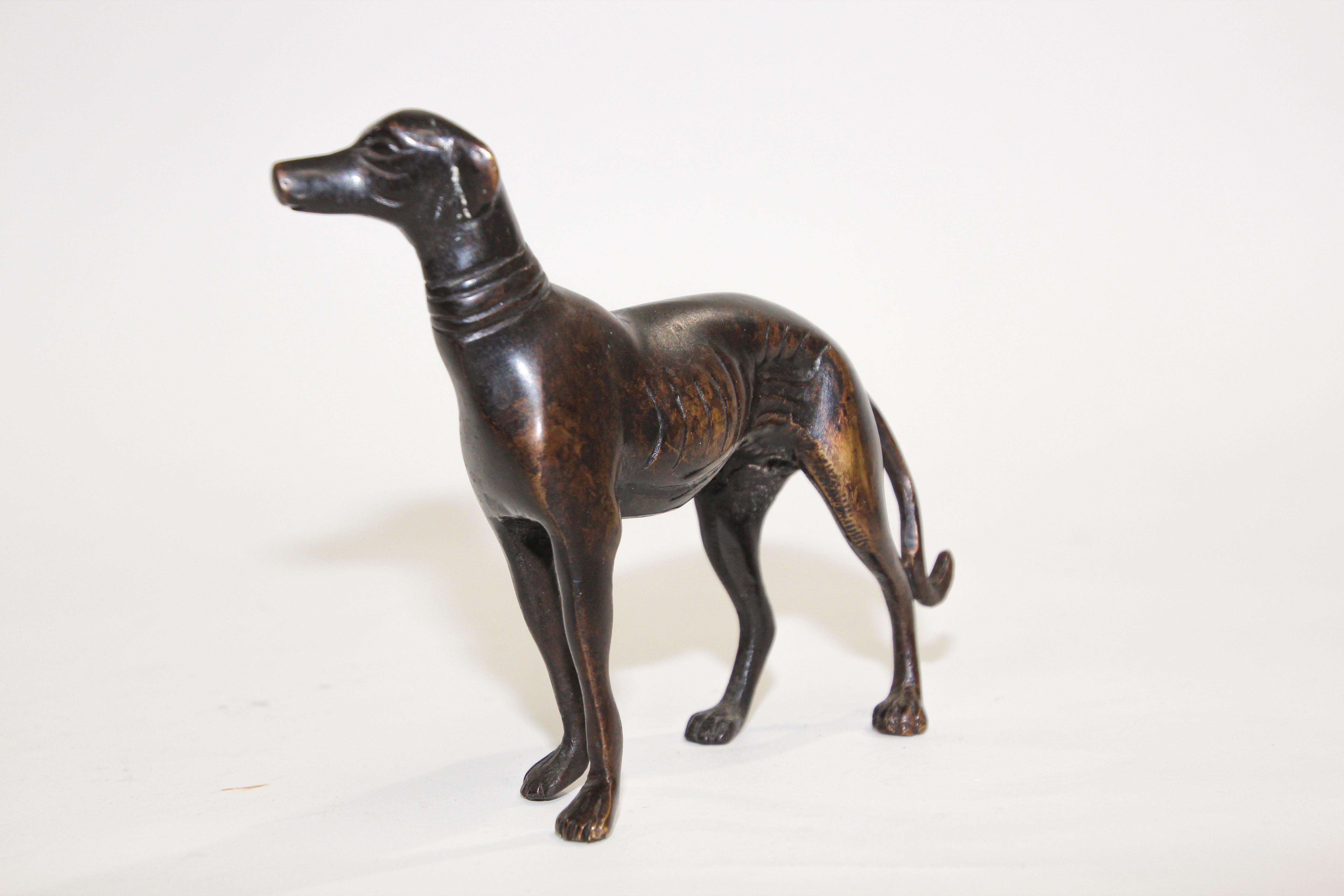 Cast Metal Sculpture of a Greyhound Dog For Sale 1