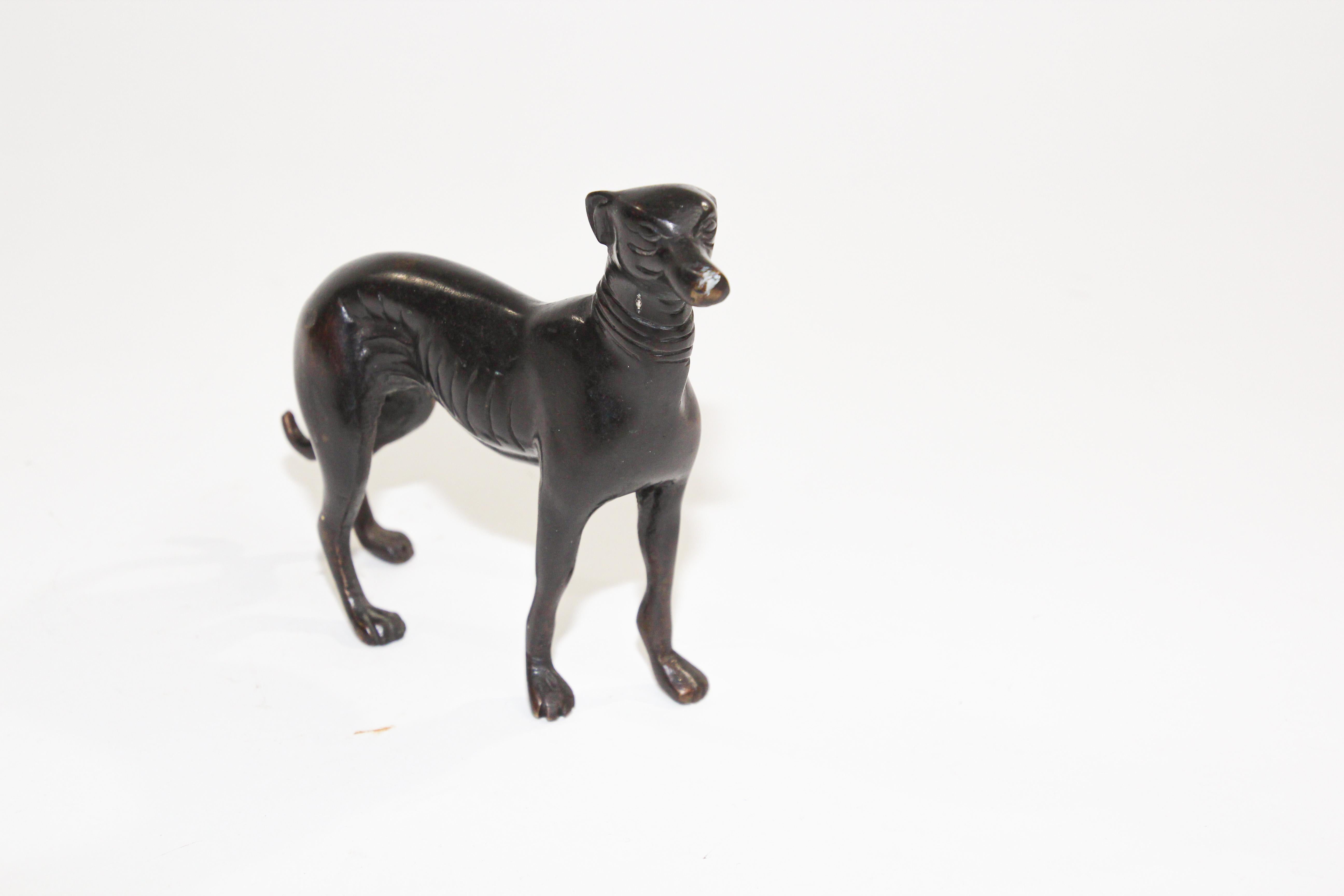 metal dog sculpture