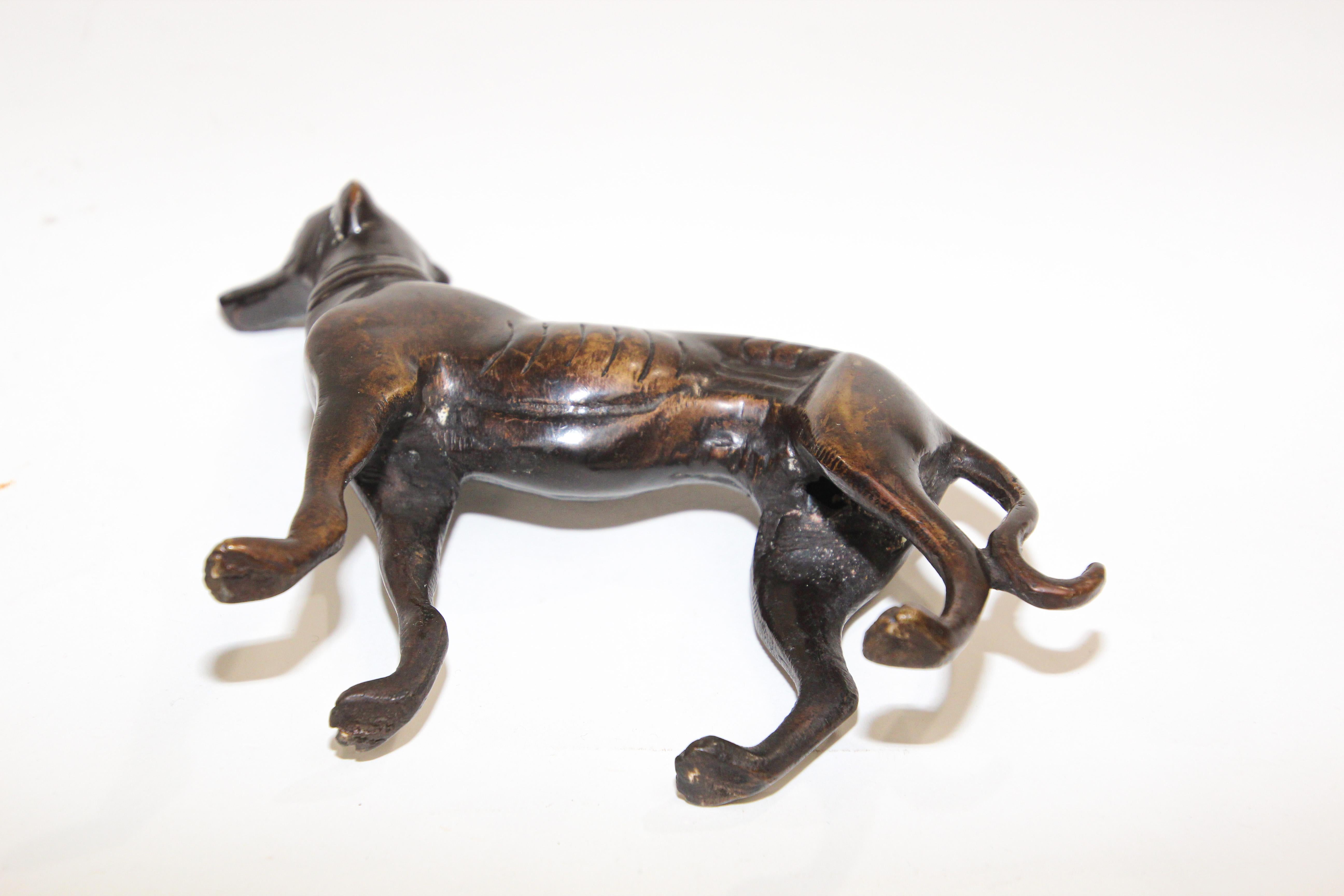 Cast Metal Sculpture of a Greyhound Dog In Good Condition For Sale In North Hollywood, CA