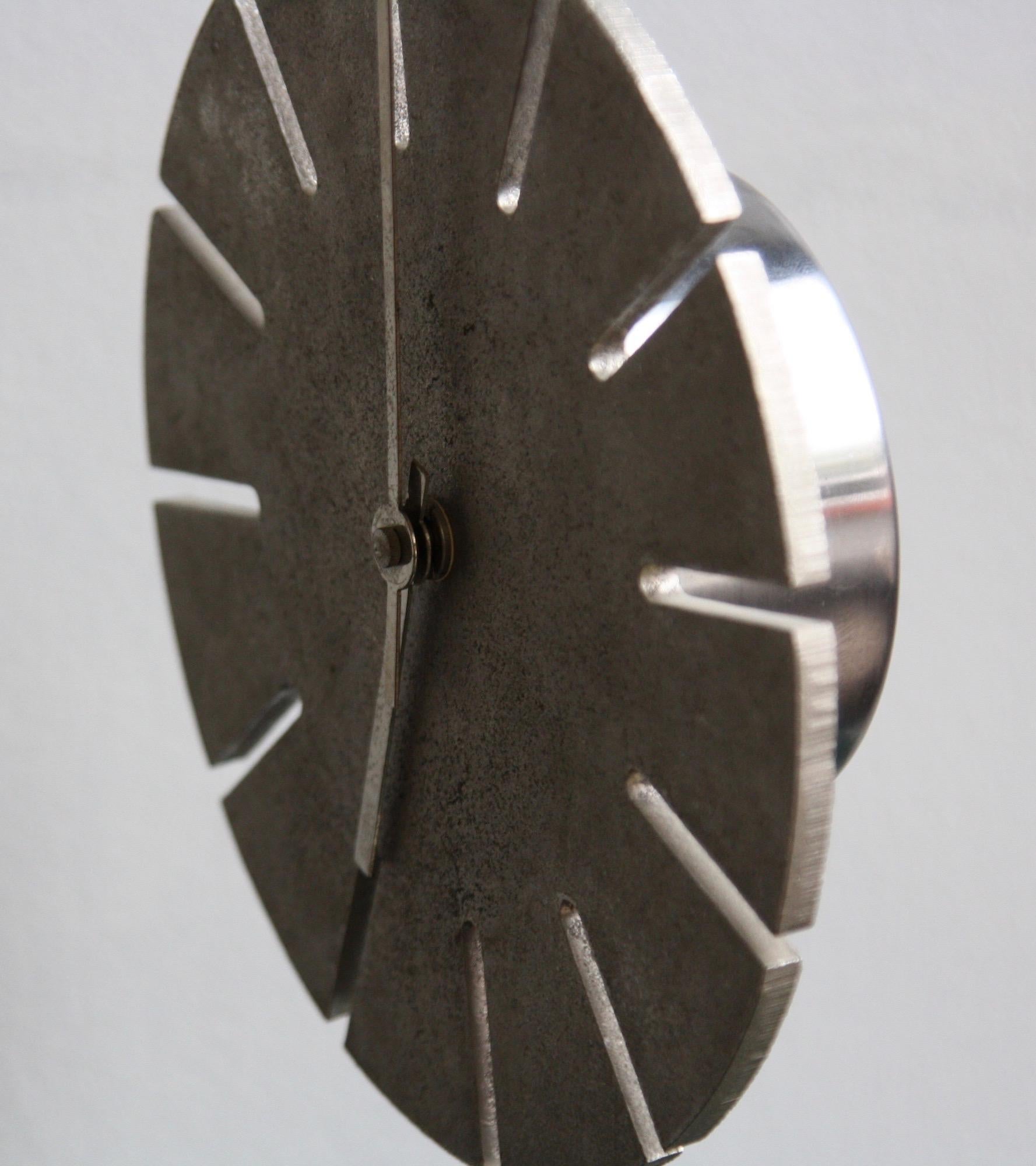 Cast Nickel Table Clock by Werkstätte Carl Auböck III For Sale 4