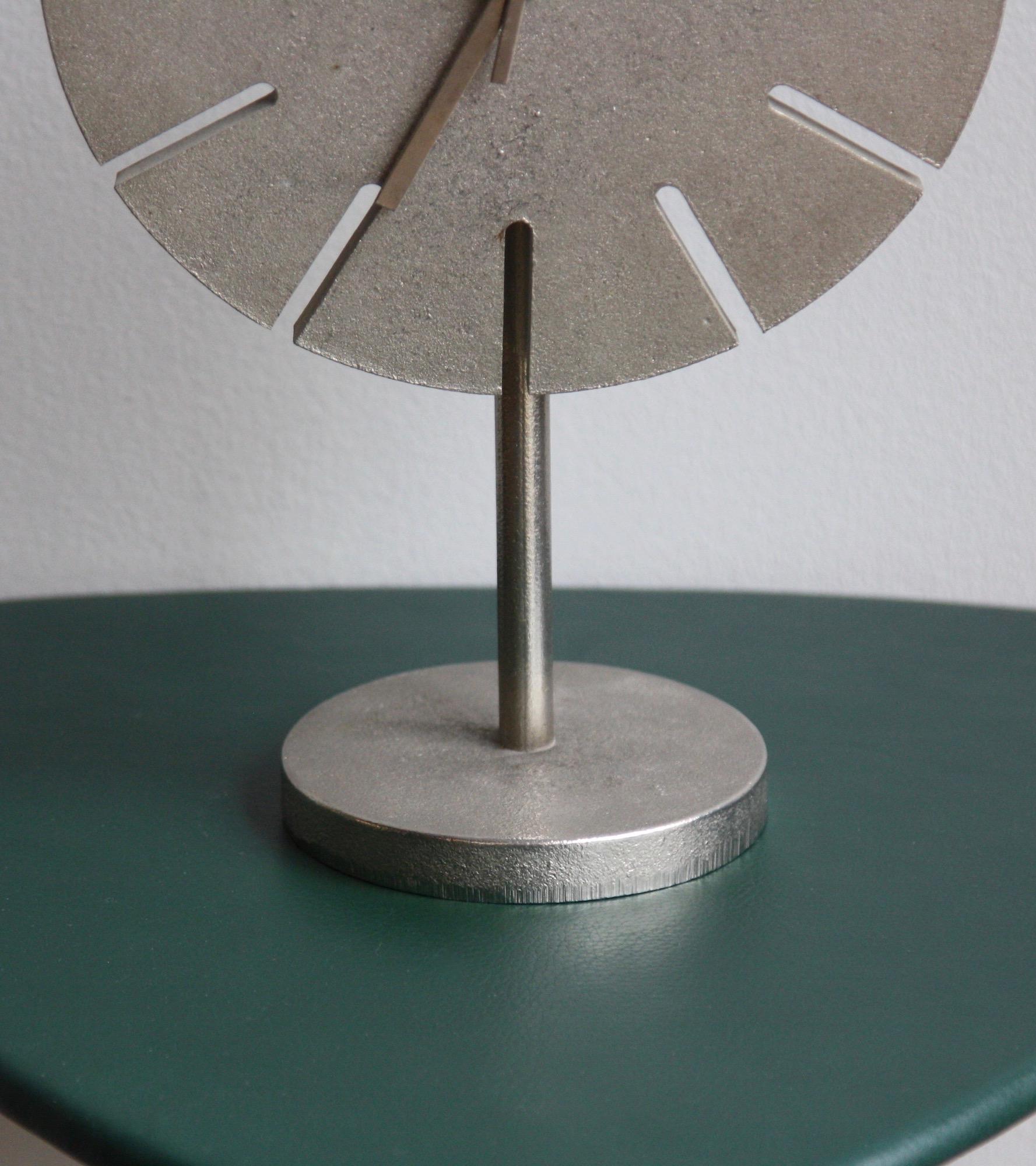Cast Nickel Table Clock by Werkstätte Carl Auböck III For Sale 1