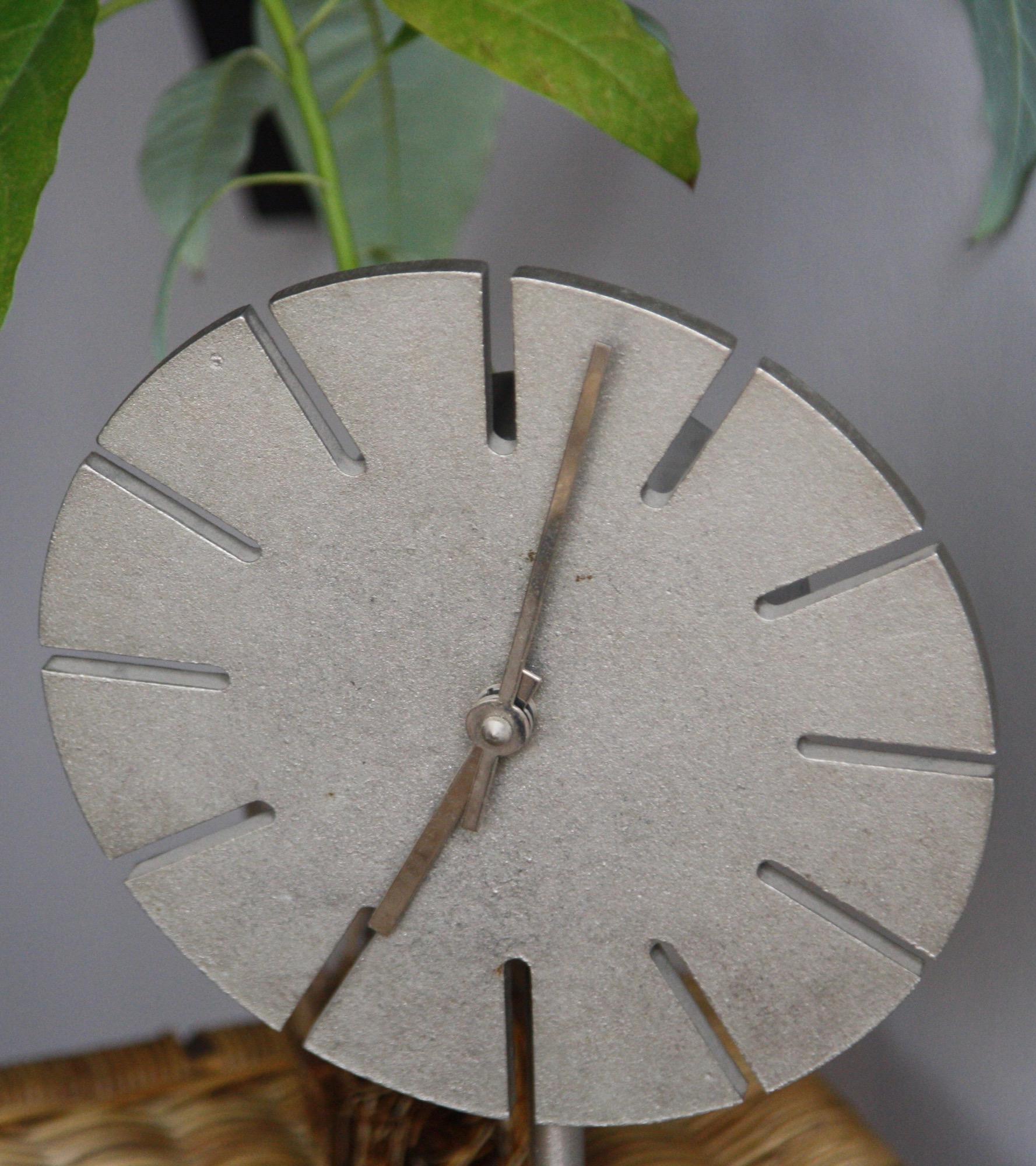 Cast Nickel Table Clock by Werkstätte Carl Auböck III For Sale 2