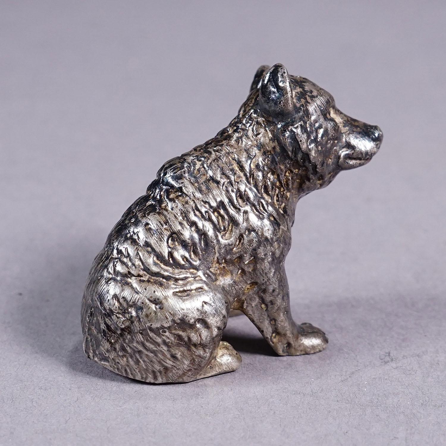 Fundición de un oso sentado Plata de ley ca. 1930s Vaciado en venta