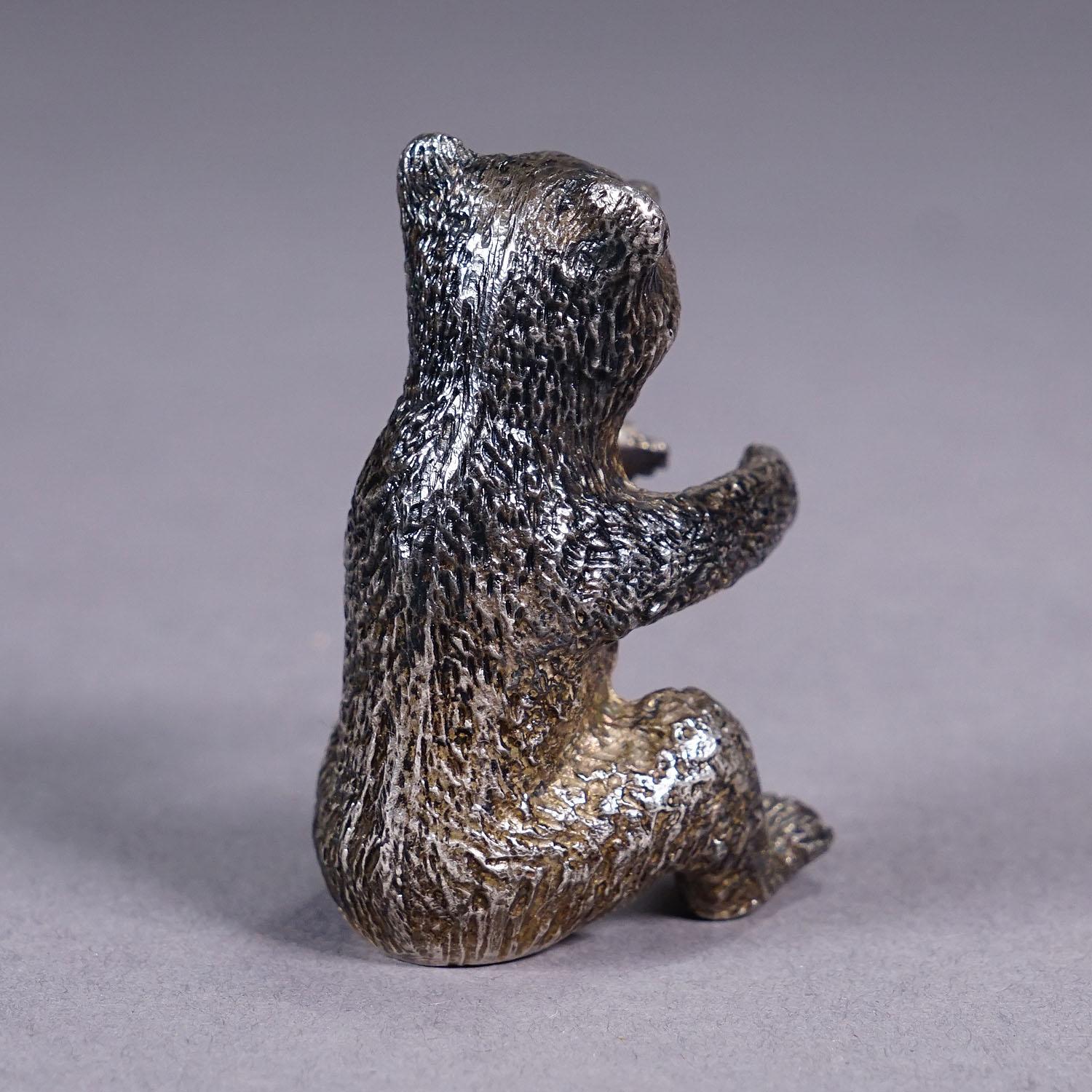 Fundición de un oso sentado Plata de ley ca. 1930s Vaciado en venta