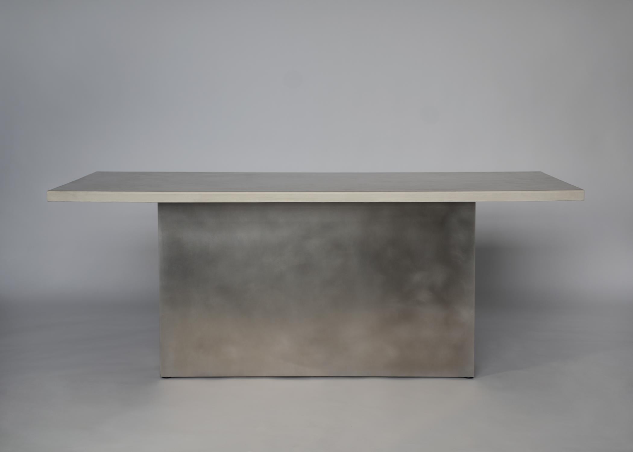 Minimalist Cast Pedestal Dining Table For Sale