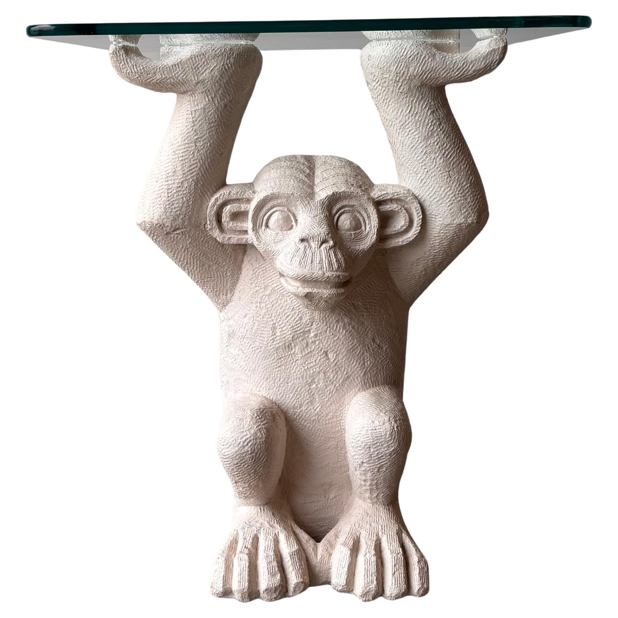 Cast Plaster Monkey Table - Postmodern 1980s