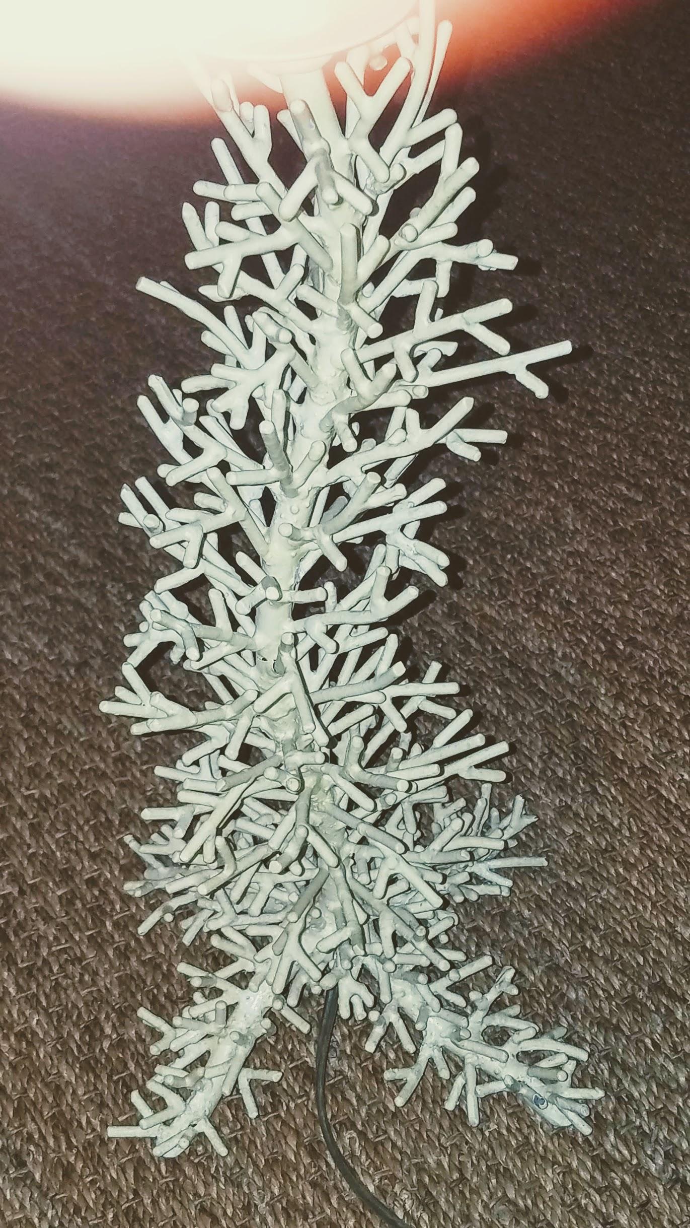 Cast metal Porcupine coral table lamp, 1980s.
