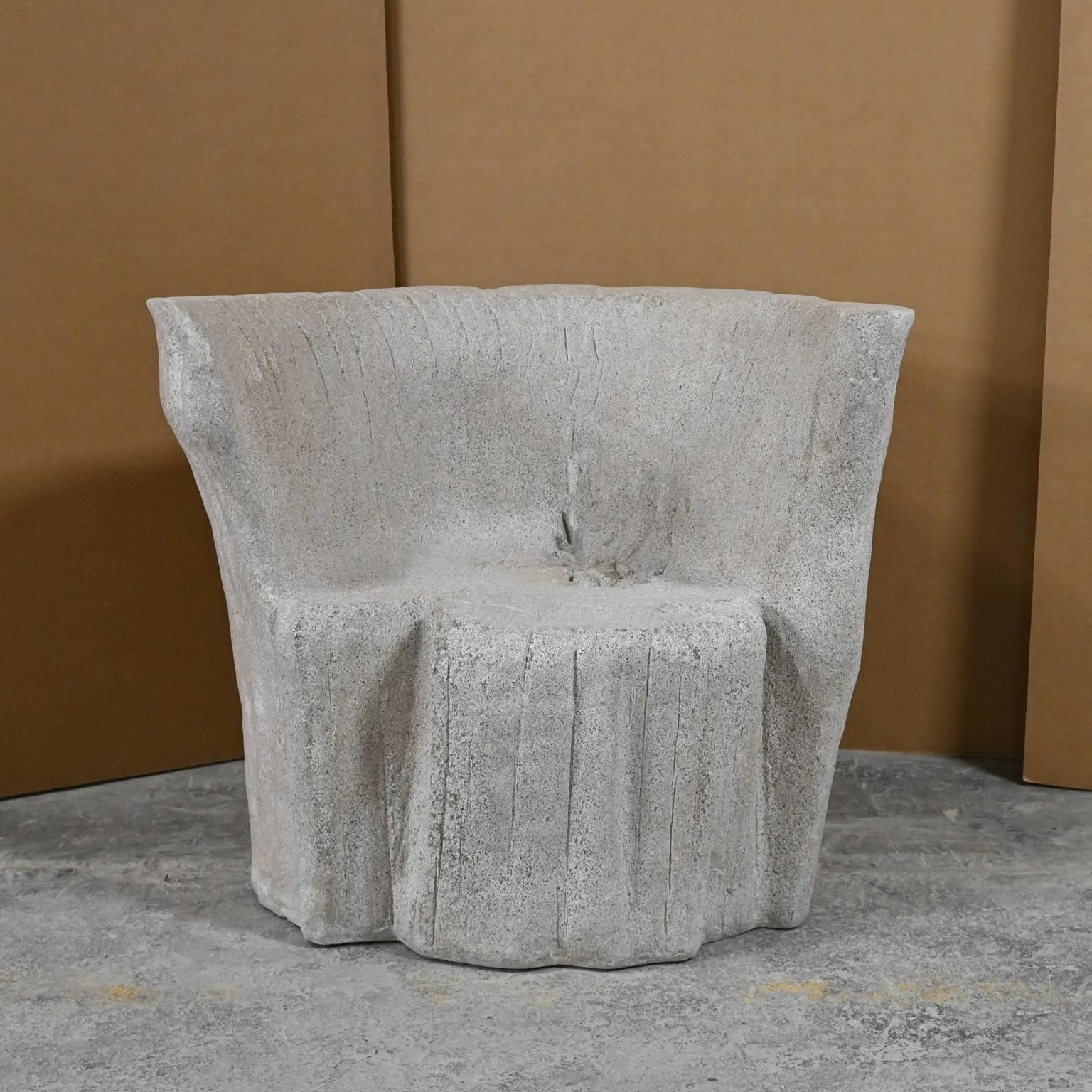 The mold for this Acacia chair was created from an actual tree stump. Pictured in our Aged stone finish, the texture and modern look of concrete make it appropriate for a wide variety of styles and spaces.

Dimensions: 37