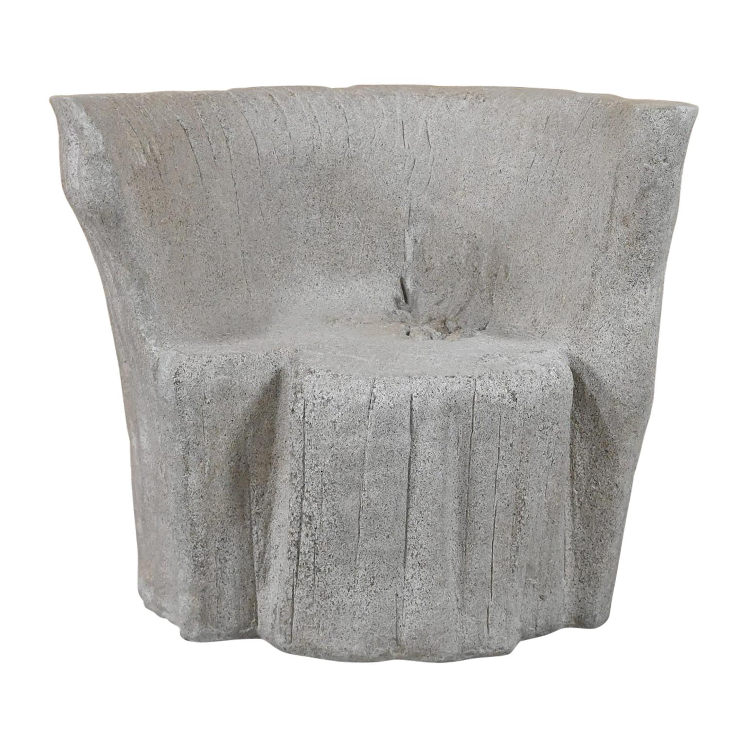 Cast Resin 'Acacia' Chair, Aged Stone Finish by Zachary A. Design For Sale