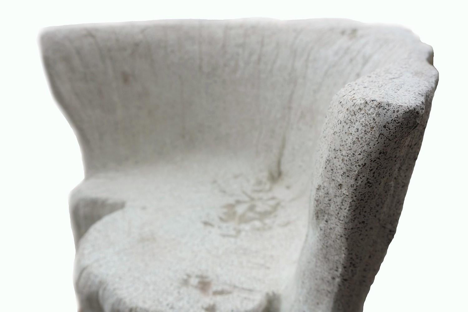 American Cast Resin 'Acacia' Chair, Natural Stone Finish by Zachary A. Design For Sale