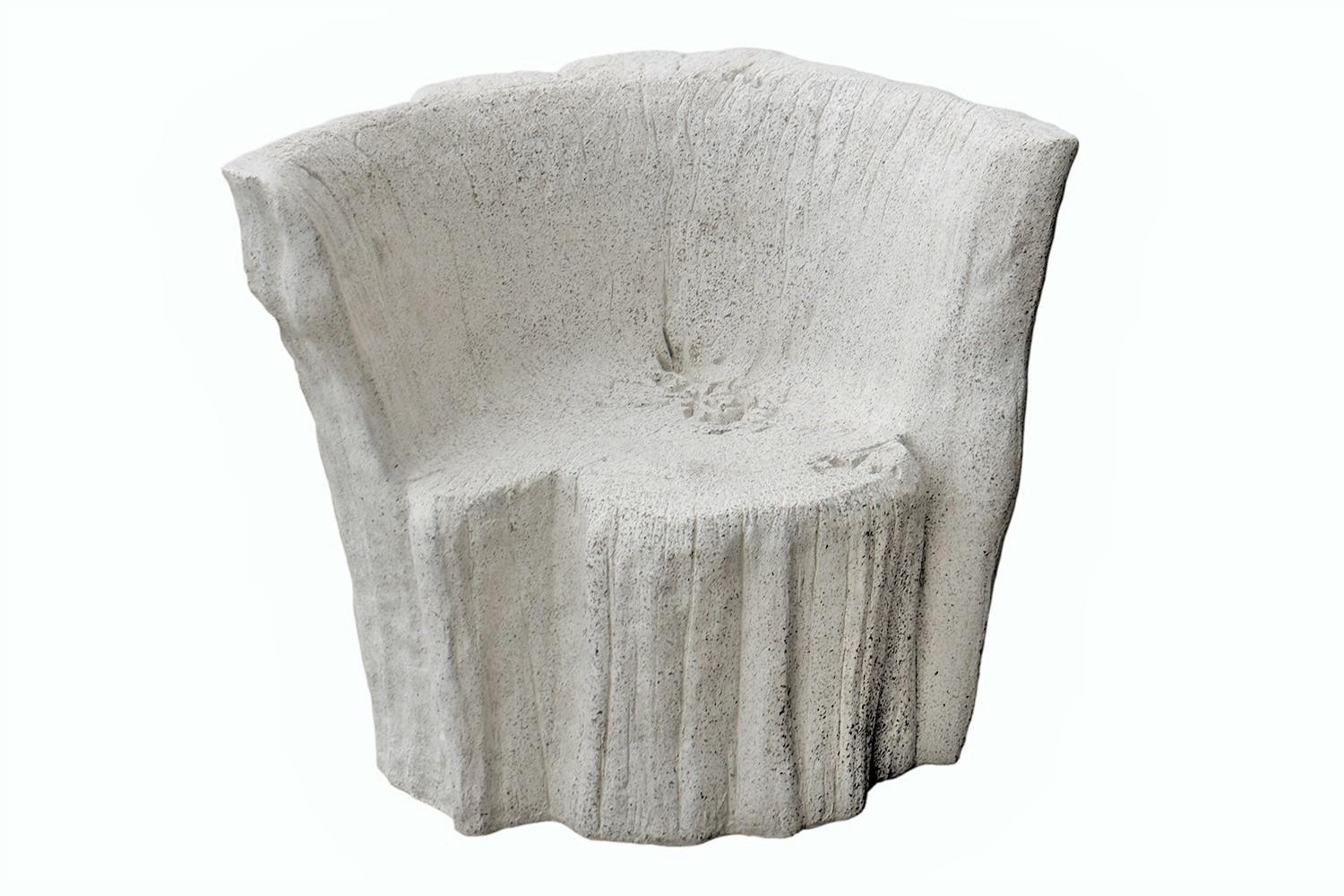 Cast Resin 'Acacia' Chair, Natural Stone Finish by Zachary A. Design In New Condition For Sale In Chicago, IL
