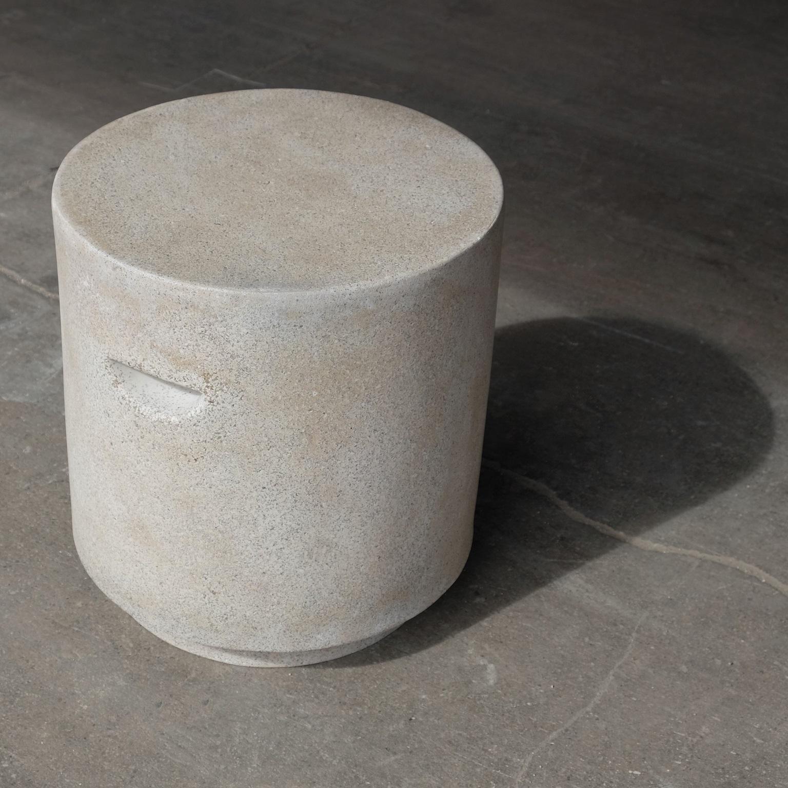 American Cast Resin 'Aileen' Side Table, Aged Stone Finish by Zachary A. Design For Sale