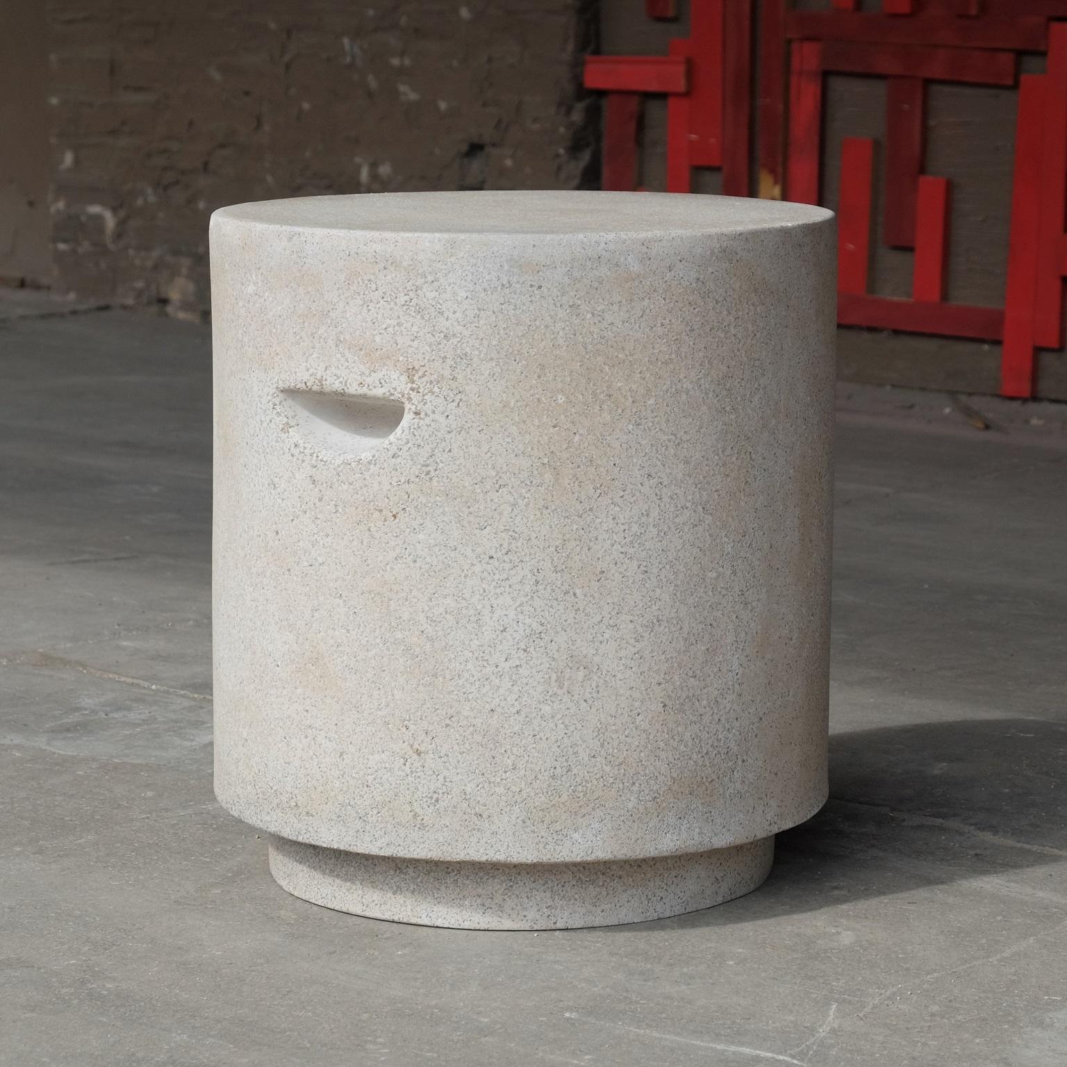 Cast Resin 'Aileen' Side Table, Aged Stone Finish by Zachary A. Design In New Condition For Sale In Chicago, IL