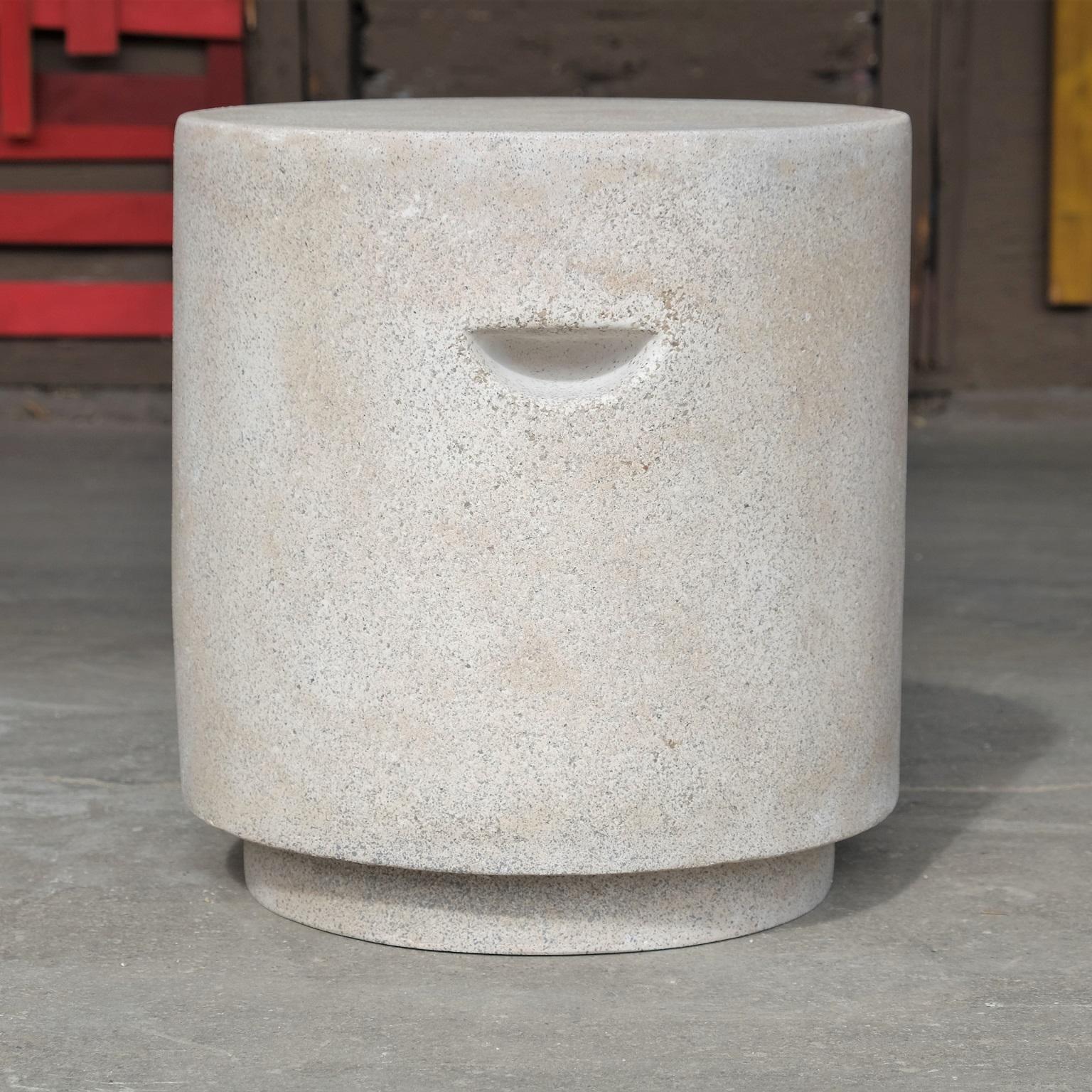 Contemporary Cast Resin 'Aileen' Side Table, Aged Stone Finish by Zachary A. Design For Sale