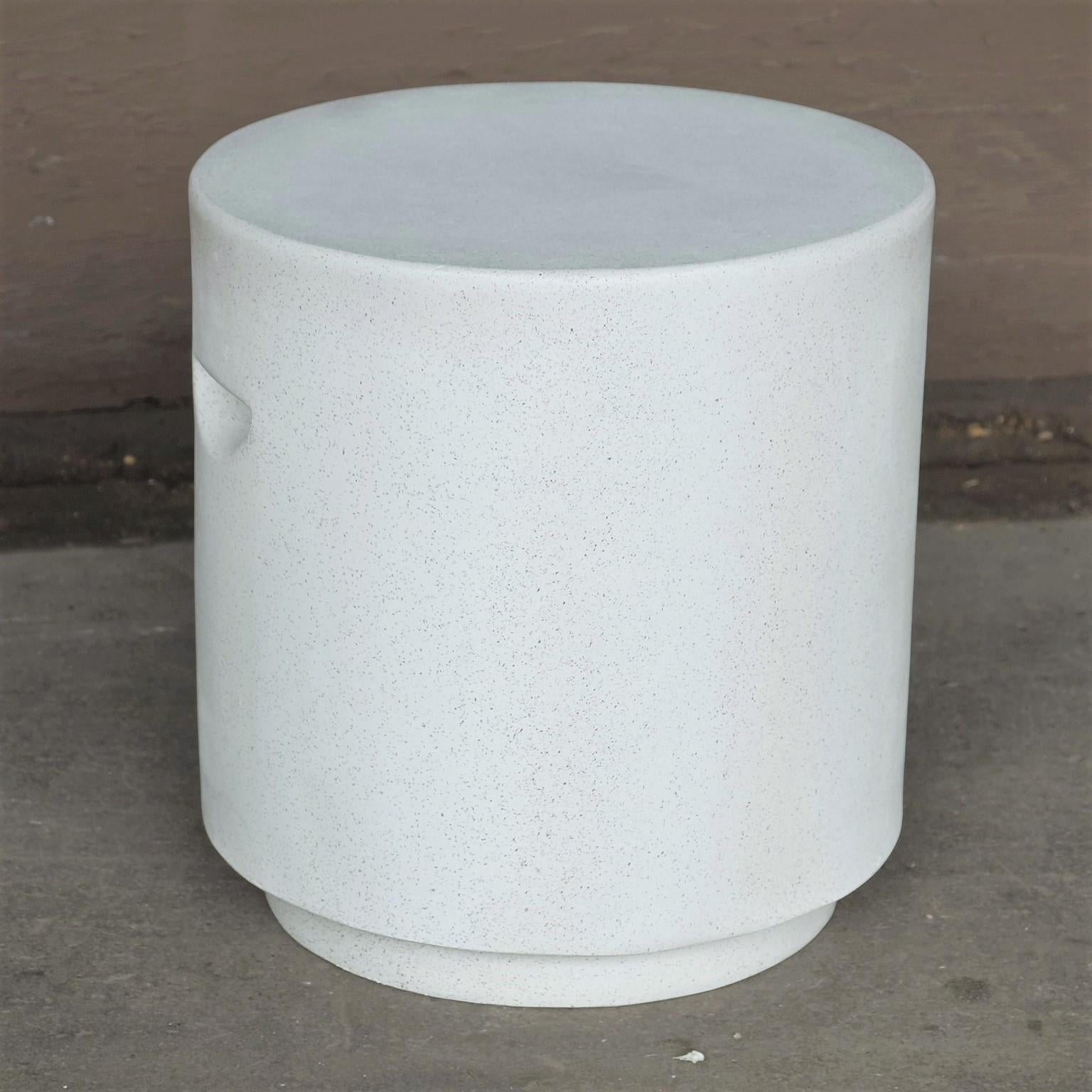 Minimalist Cast Resin 'Aileen' Side Table, White Stone Finish by Zachary A. Design For Sale