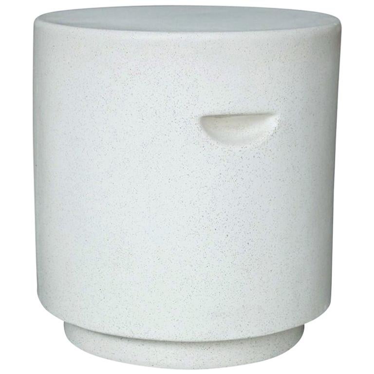 Cast Resin 'Aileen' Side Table, White Stone Finish by Zachary A. Design