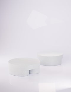 Cast Resin 'Ay! Brow' Low Table, White Stone Finish by Zachary A. Design