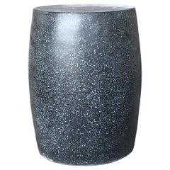Cast Resin 'Barrel' Side Table, Coal Stone Finish by Zachary A. Design