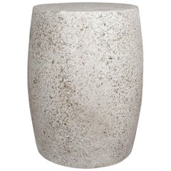 Cast Resin 'Barrel' Side Table, Natural Stone Finish by Zachary A. Design