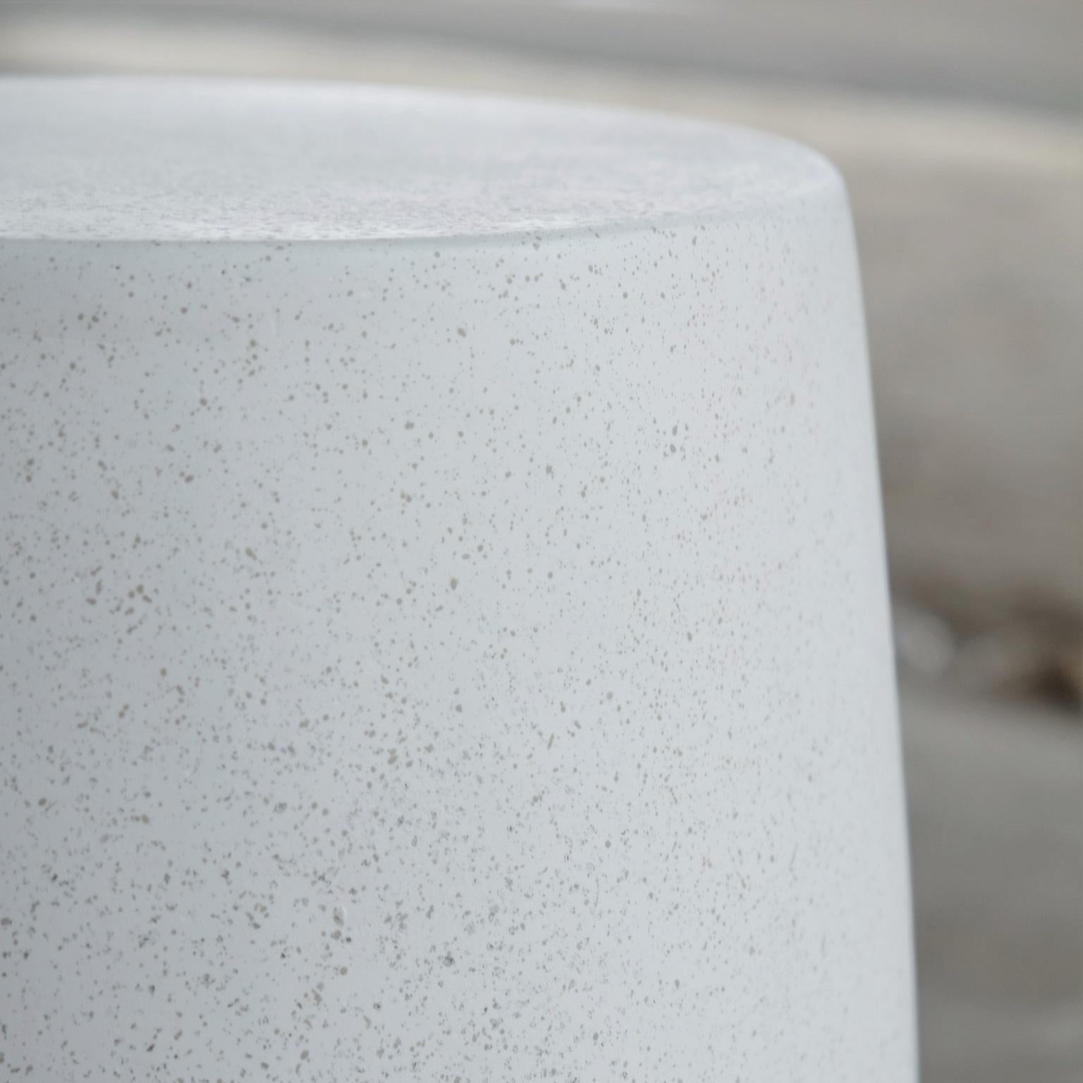 American Cast Resin 'Barrel' Side Table, White Stone Finish by Zachary A. Design For Sale