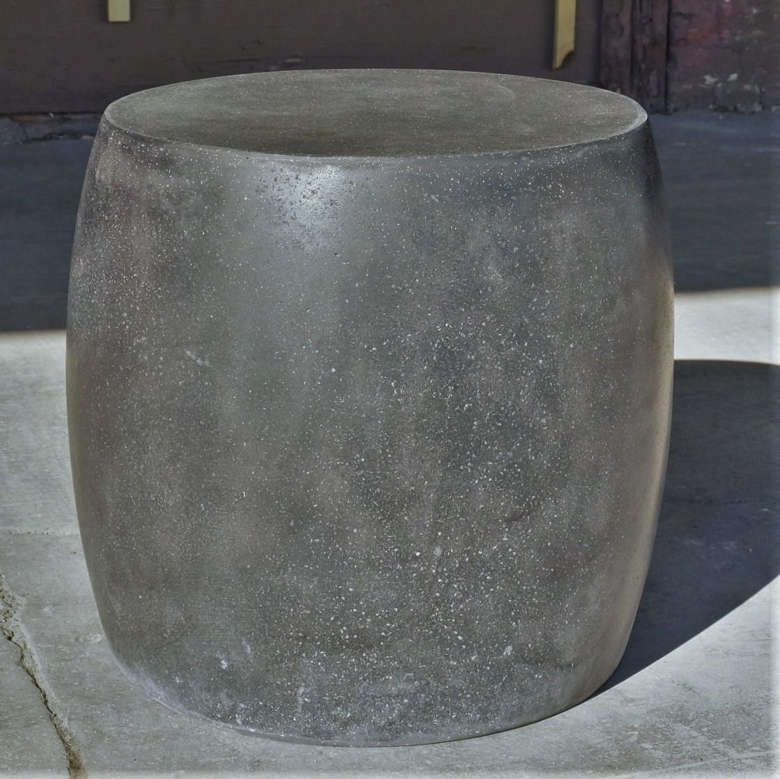 Cast Resin 'Barrel' Table, Coal Stone Finish by Zachary A. Design In New Condition For Sale In Chicago, IL