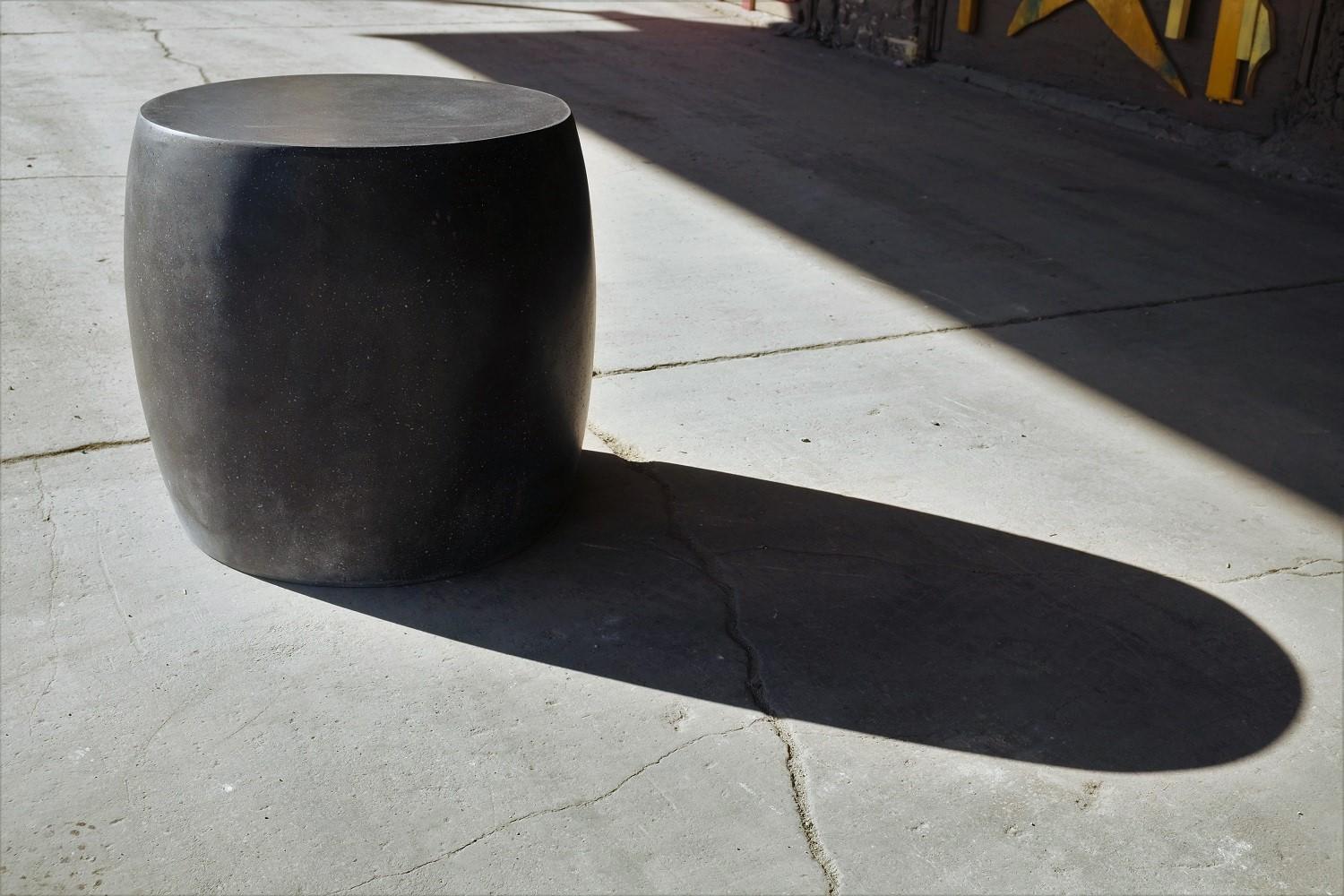 Contemporary Cast Resin 'Barrel' Table, Coal Stone Finish by Zachary A. Design For Sale