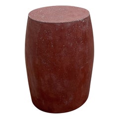 Cast Resin 'Barrel' Table, Sedona Red Finish by Zachary A. Design