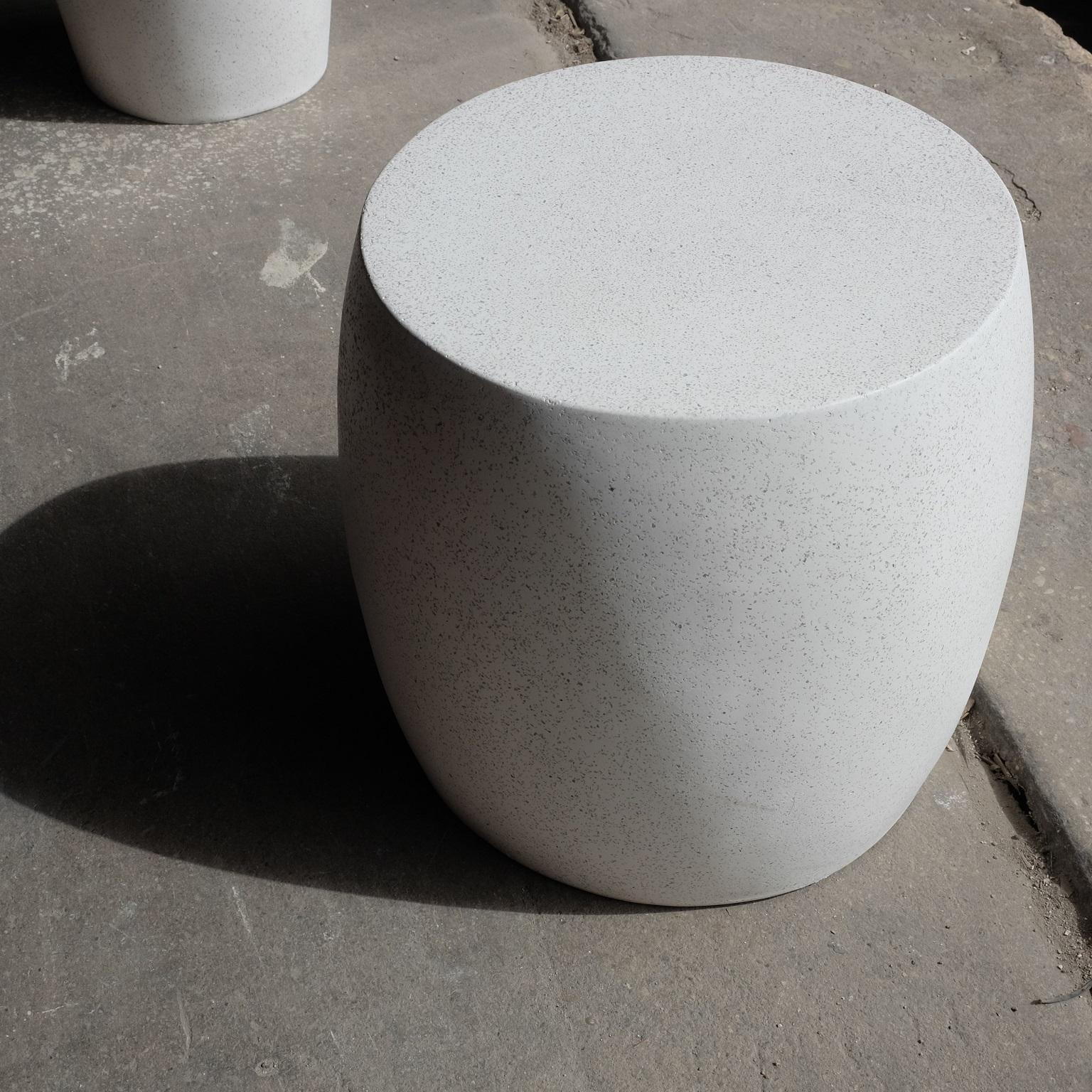 Contemporary Cast Resin 'Barrel' Table, White Stone Finish by Zachary A. Design For Sale