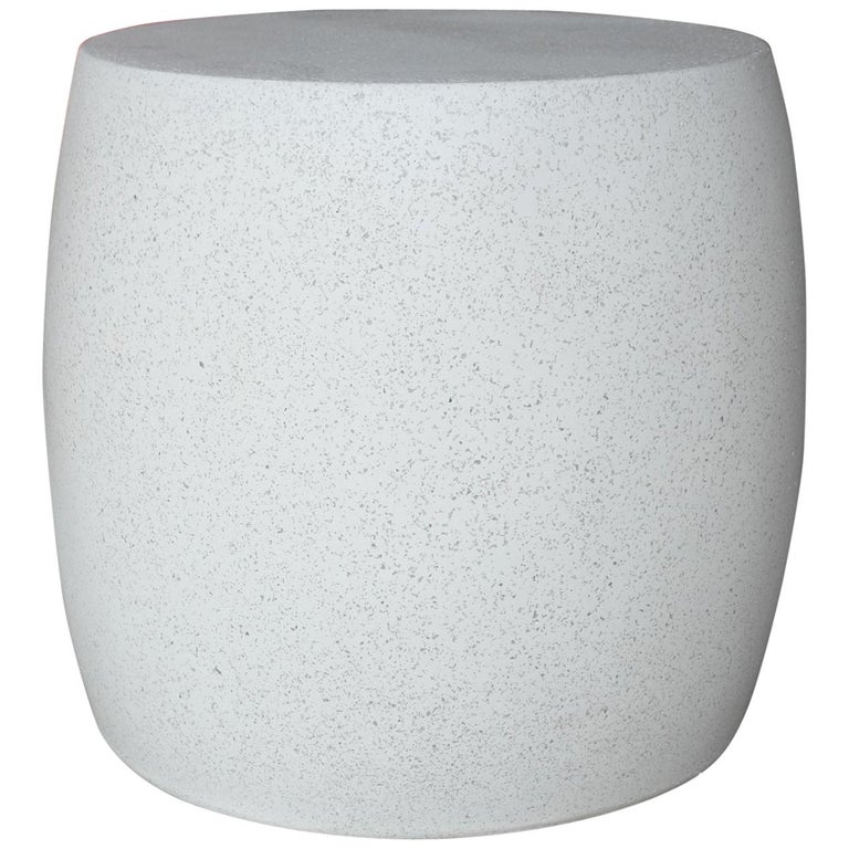 Cast Resin 'Barrel' Table, White Stone Finish by Zachary A. Design For